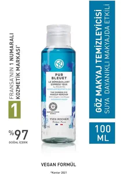 Yves Rocher Pur Bleuet Göz Makyaj Temizleyici: Suya Dayanıklı ve Hassas Gözler İçin Etkili Çift Fazlı Temizleyici