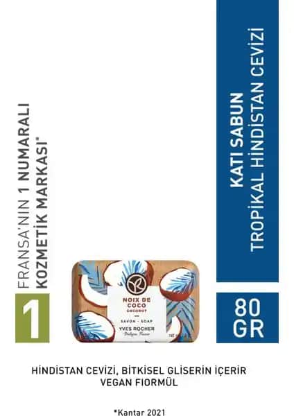 Yves Rocher Tropikal Hindistan Cevizi Katı Sabun - Doğal ve Hassas Ciltlere Uygun Temizlik Alternatifi