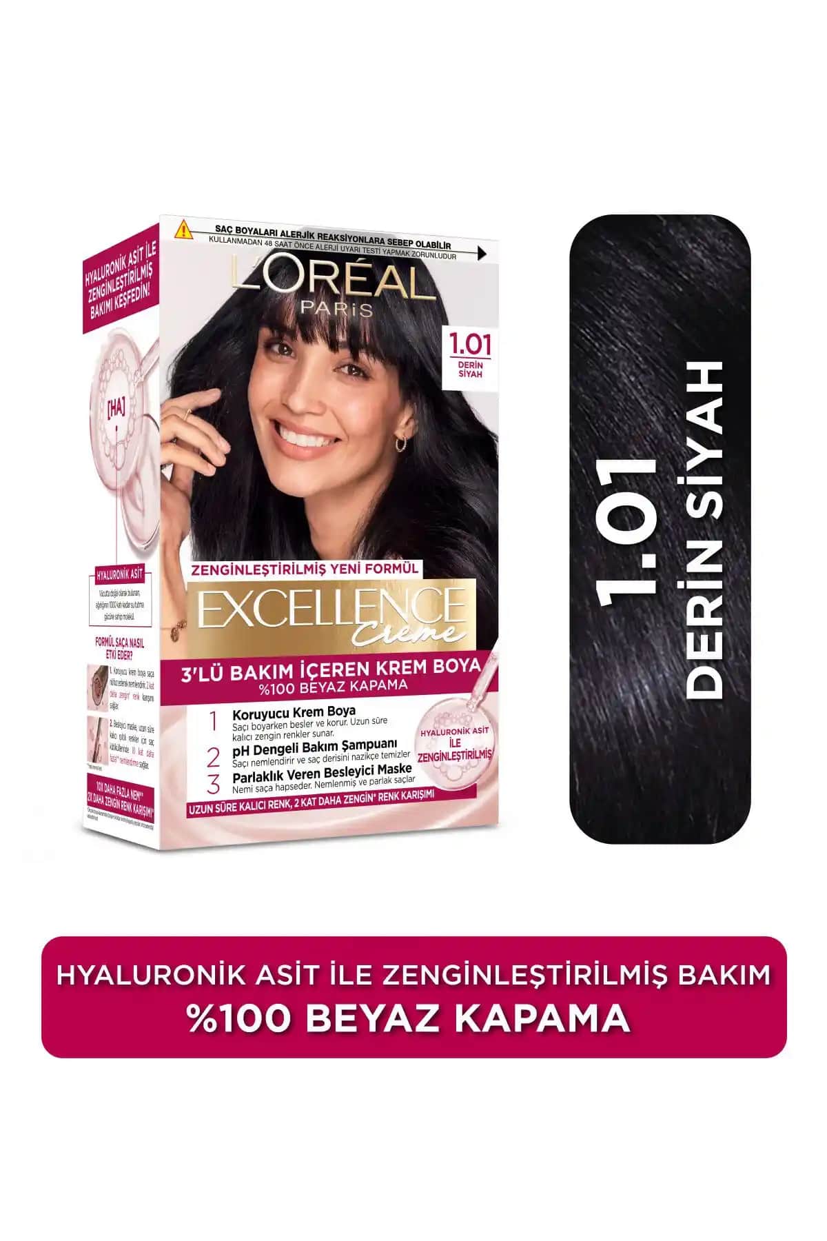 L'Oréal Paris Excellence Creme Derin Siyah Saç Boyası: Kalıcı ve Doğal Siyah Tonu Sağlayan Ürün