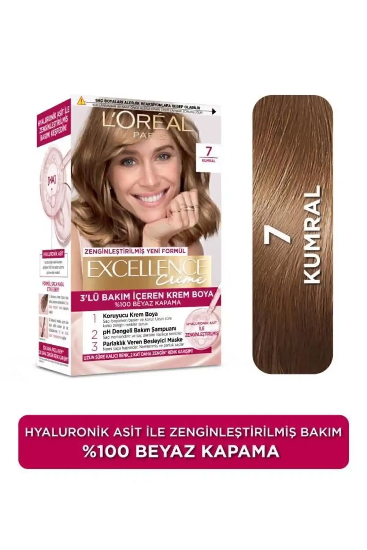 L'Oreal Paris Excellence Creme Saç Boyası 7 Kumral ile Doğal ve Parlak Görünüm Sağlayın