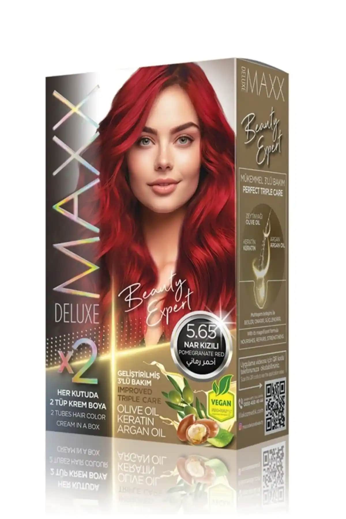 MAXX DELUXE Beauty Expert 5.65 Nar Kızılı Set Boya ile Canlı ve Sağlıklı Saçlar