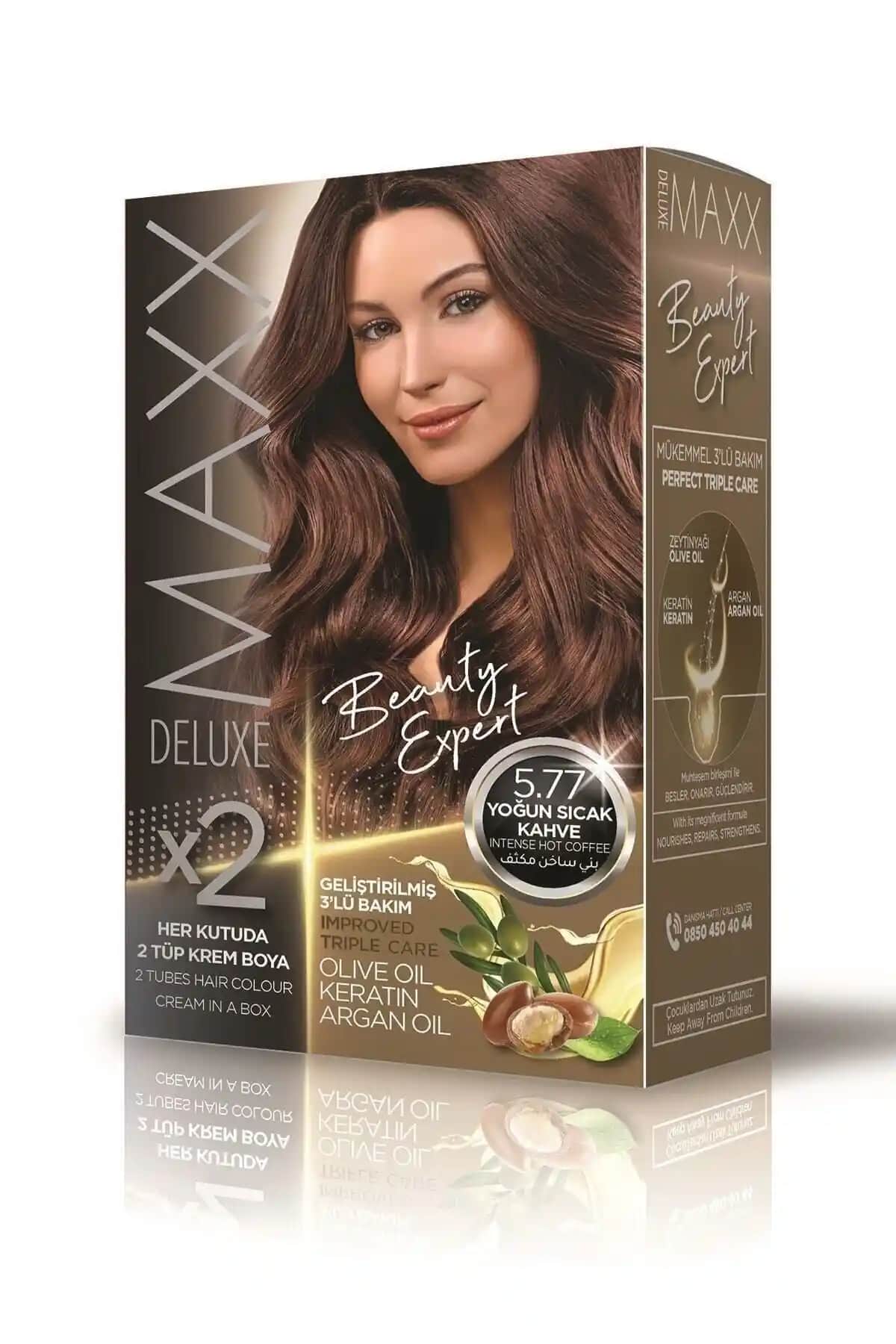 MAXX DELUXE Beauty Expert Yoğun Sıcak Kahve Seti ile Doğal ve Kalıcı Saç Renkleri