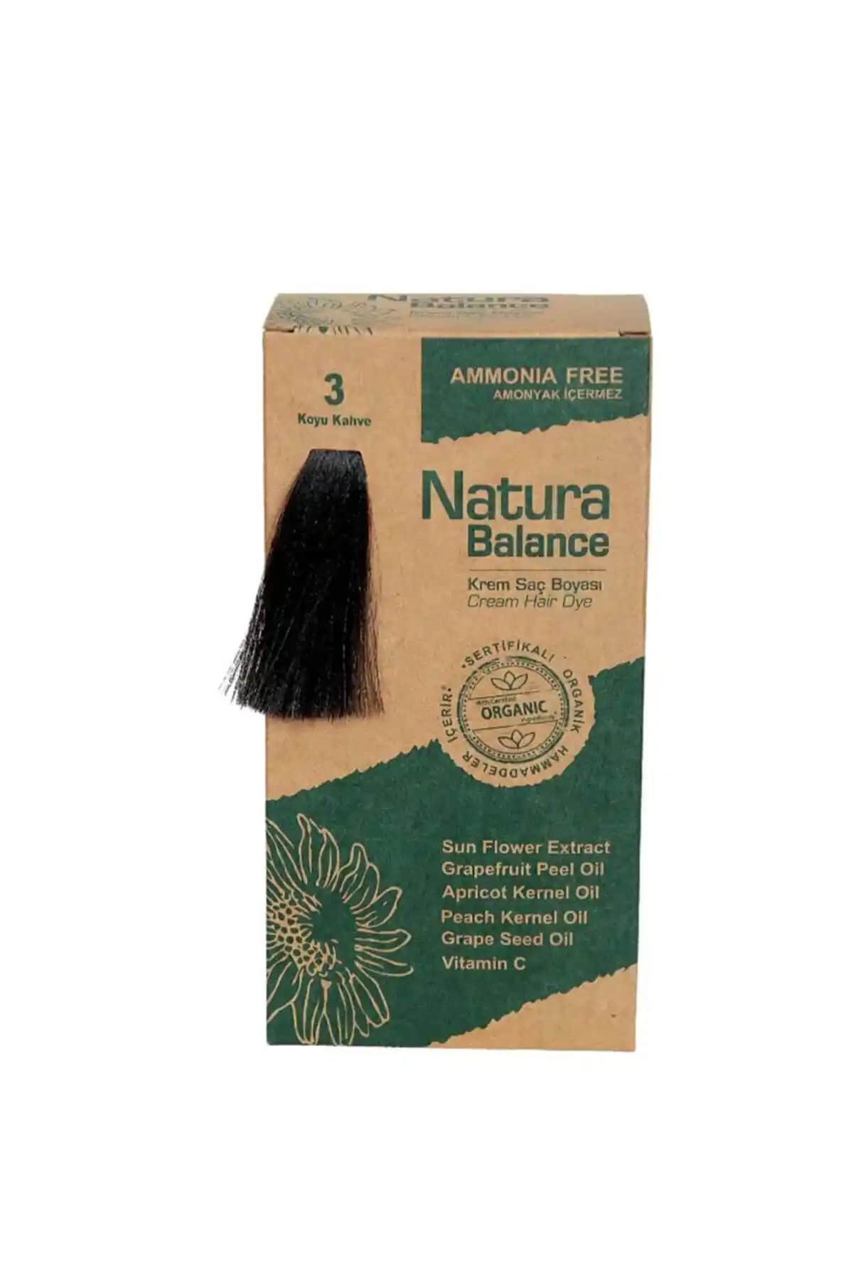 NATURABALANCE Organik Sertifikalı Koyu Kahve Saç Boyası Doğal ve Kalıcı Renk Sağlar