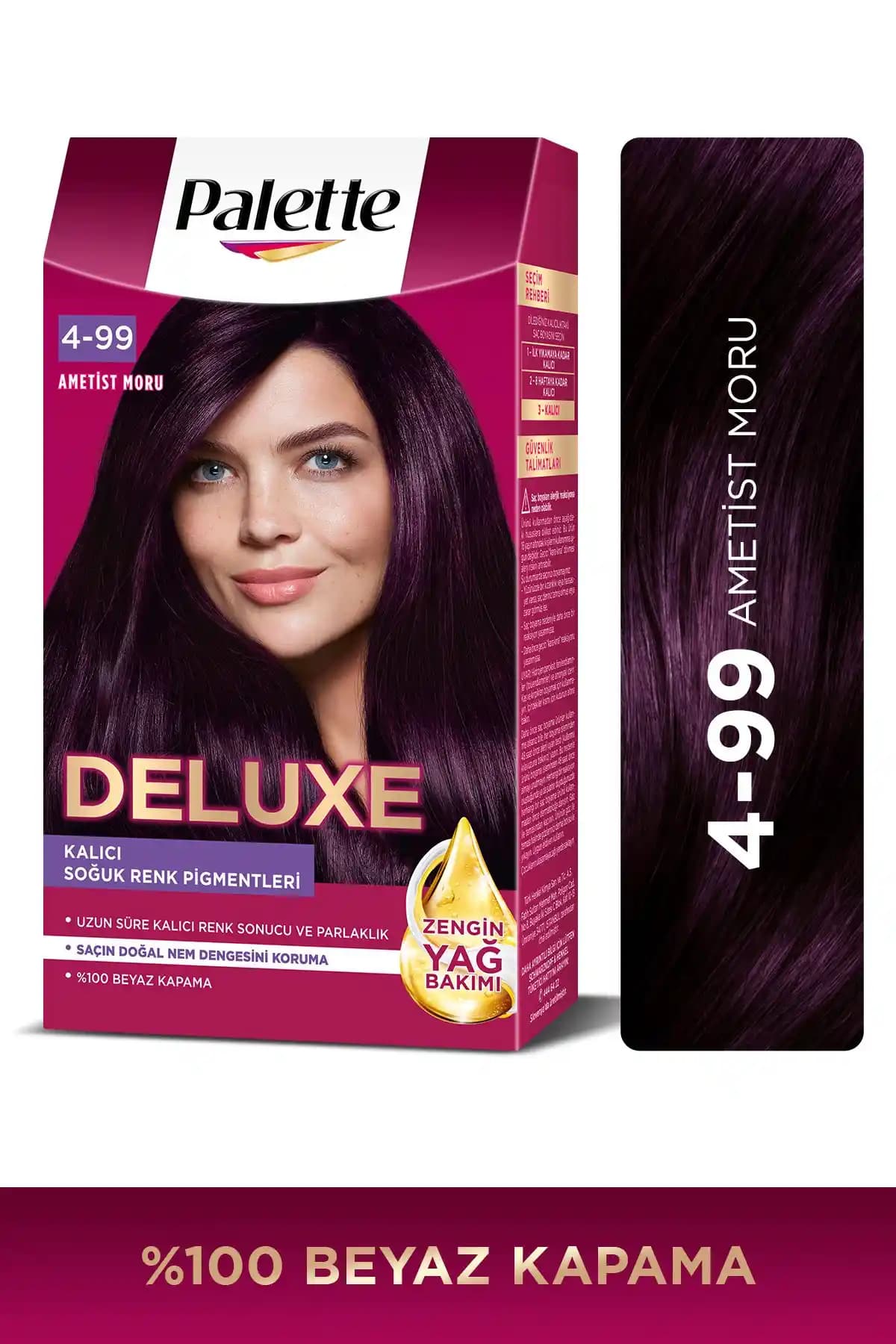 Palette Deluxe 4-99 Ametist Mor: Uzun Süreli ve Doğal Mor Saç Rengi İçin Tercih Edilen Ürün