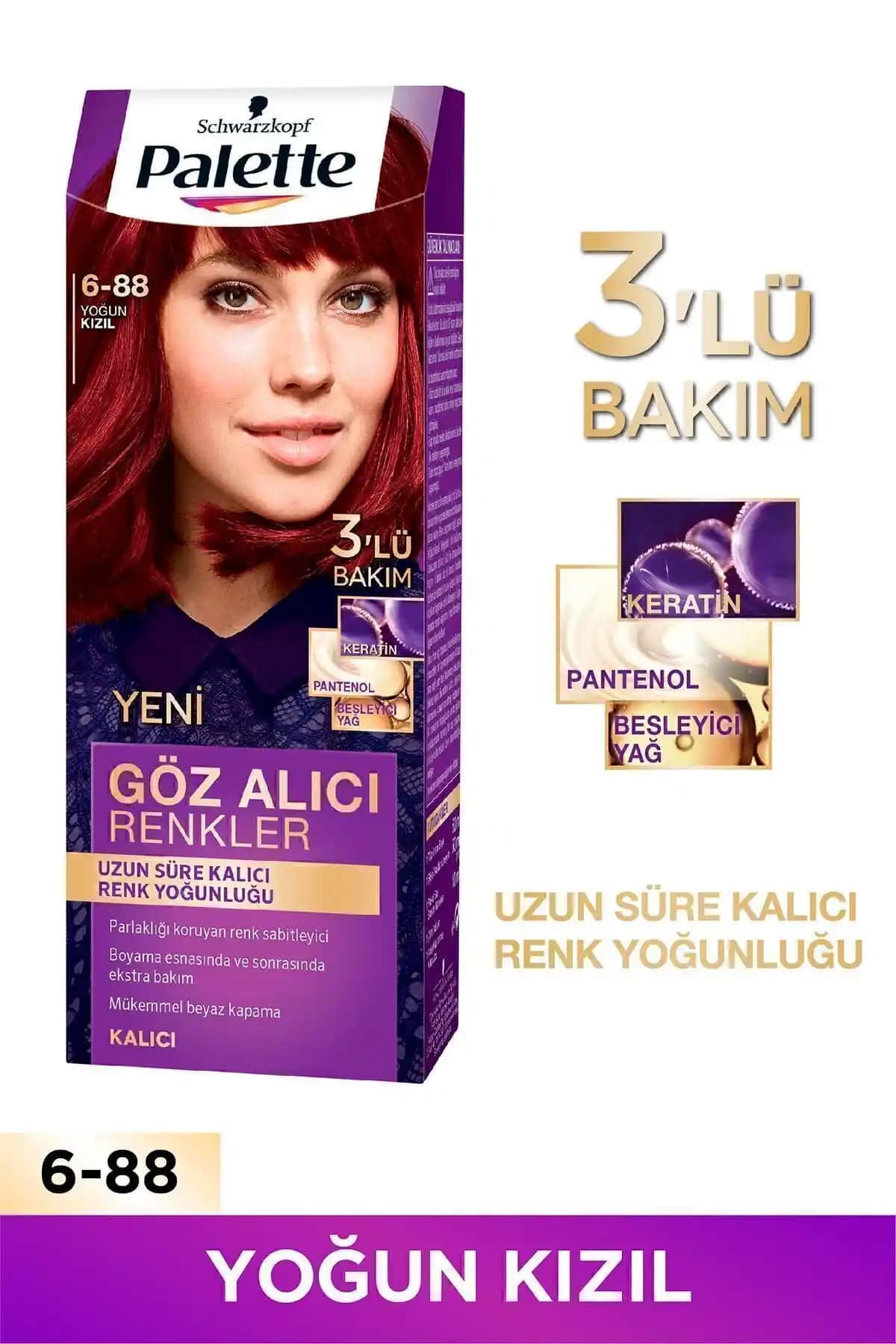 Palette Göz Alıcı Renkler 6-88 Yoğun Kızıl Saç Boyası: Canlı ve Kalıcı Renk Seçeneği