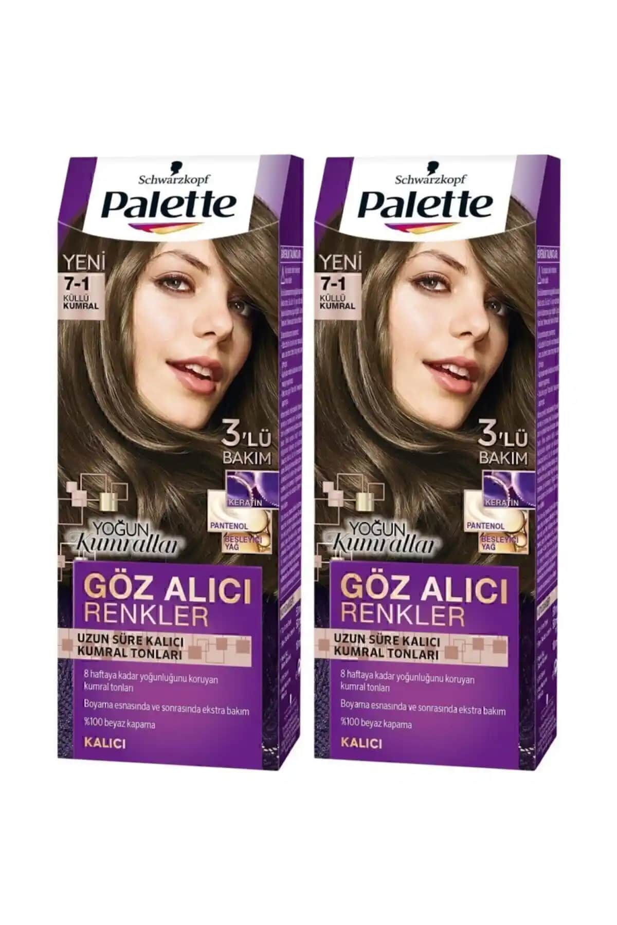 Palette Göz Alıcı Renkler 7-1 Küllü Kumral Saç Boyası Kalıcılık ve Doğal Görünüm Sağlar