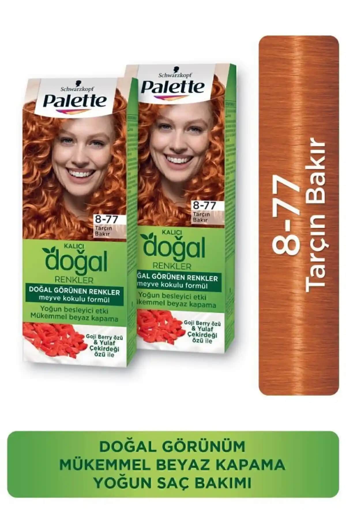 Palette Kalıcı Doğal Renkler 8-77 Tarçın Bakır Saç Boyası ve Bakım Özellikleri