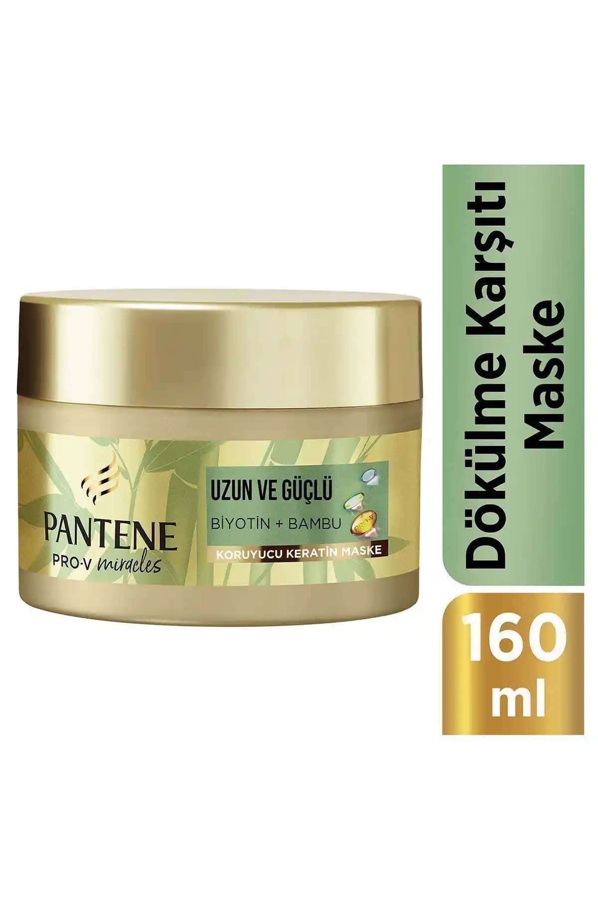 Pantene Uzun Ve Güçlü Keratin Bambu Biyotin Maskesi Saç Güçlendirme ve Uzama İçin Uygun