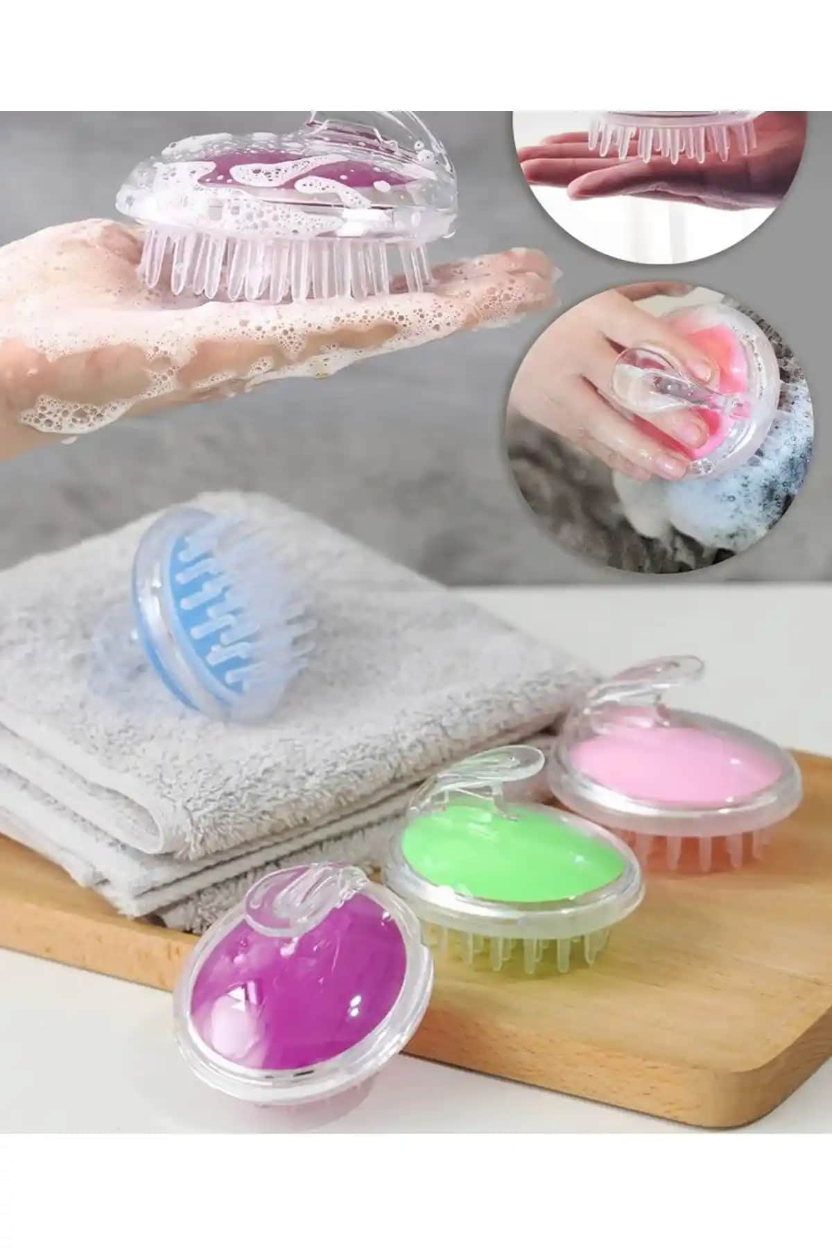 Saç Derisi Sağlığını Destekleyen Küçük EW Silikon Kafa Masajı Fırçası