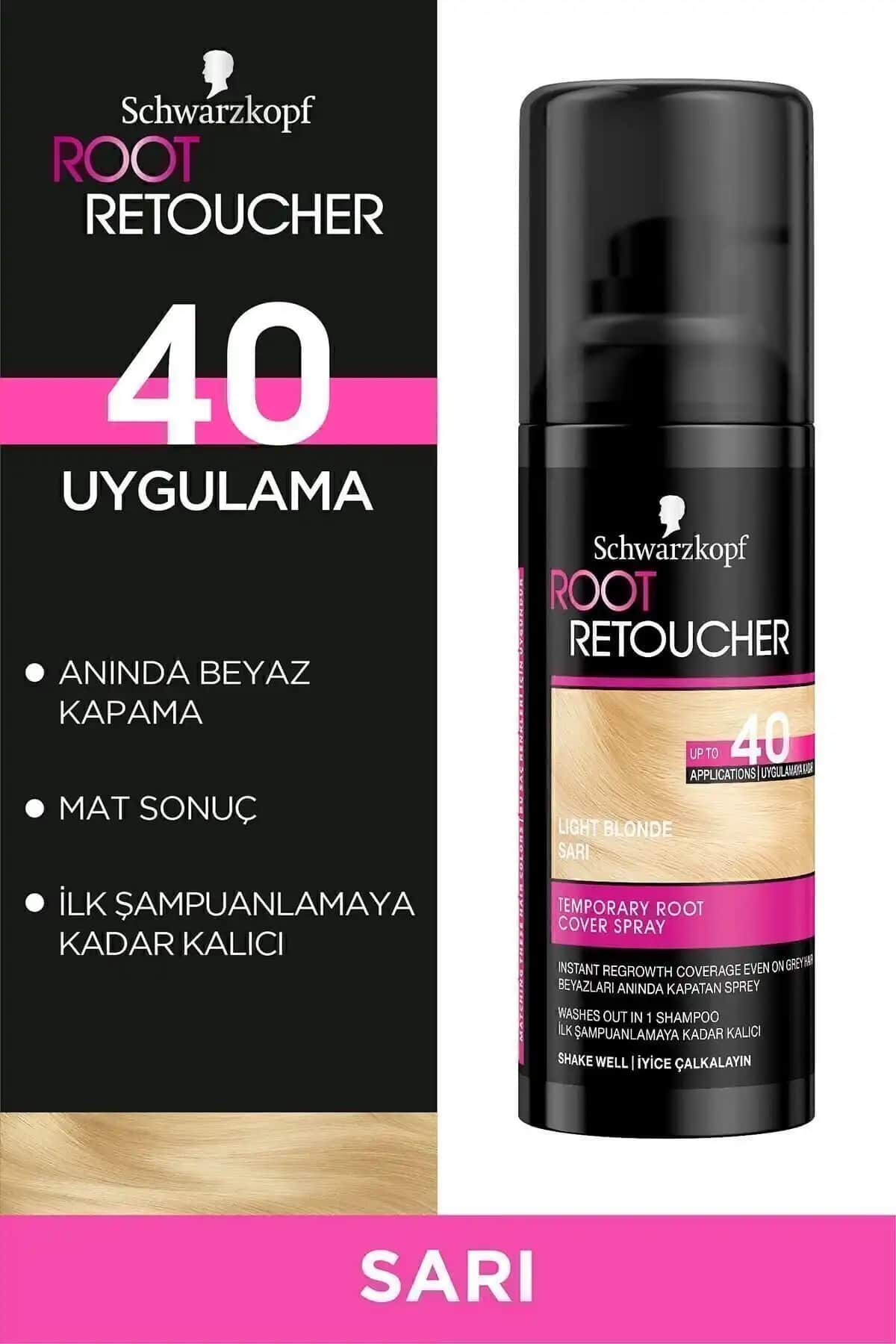 Schwarzkopf Kök Retoucheri Spreyi Beyazları Anında Kapatan Sarı 120 ml
