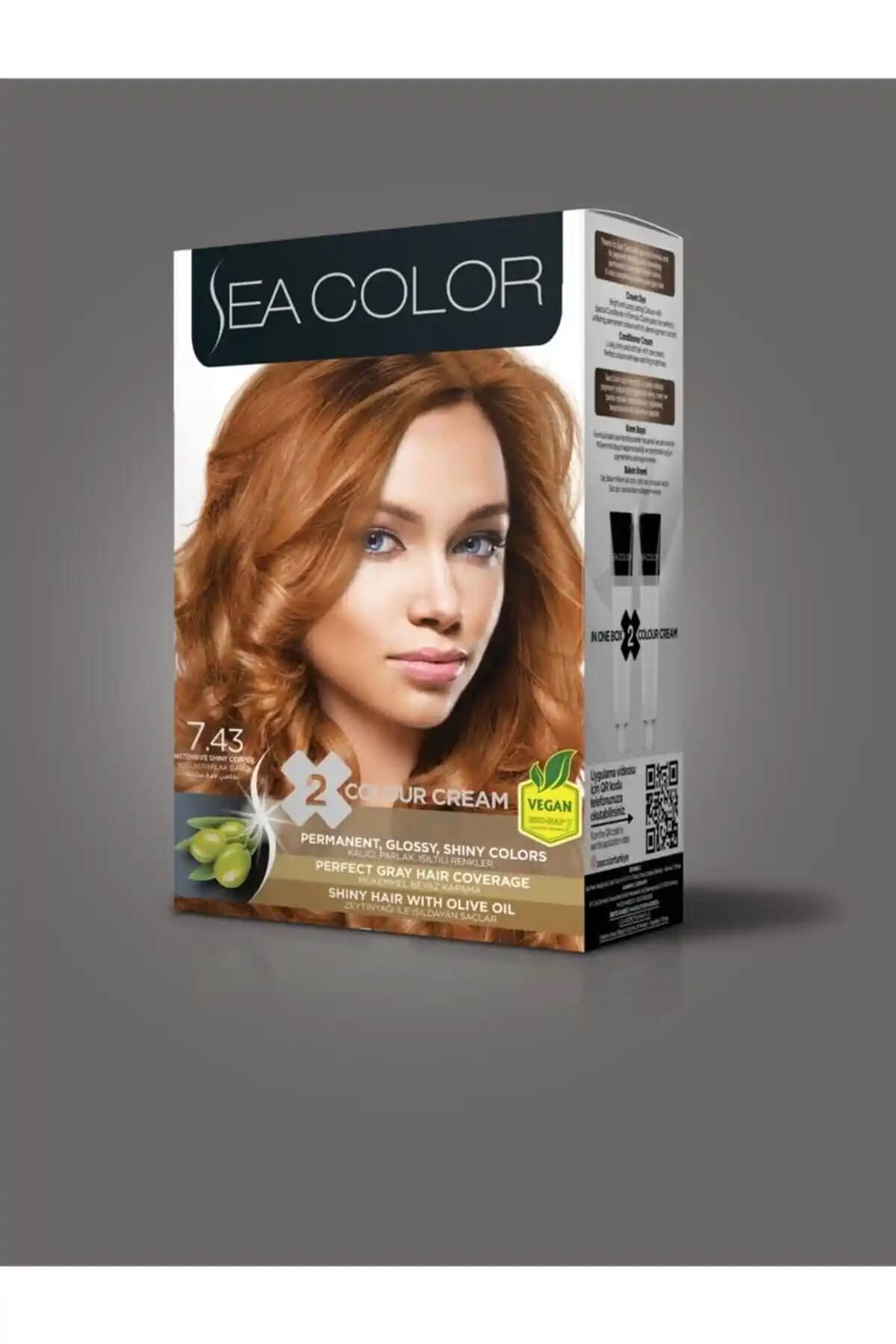 Sea Color 7.43 Yoğun Parlak Bakır Set Boya: Yarı Kalıcı, Vegan ve Güvenilir