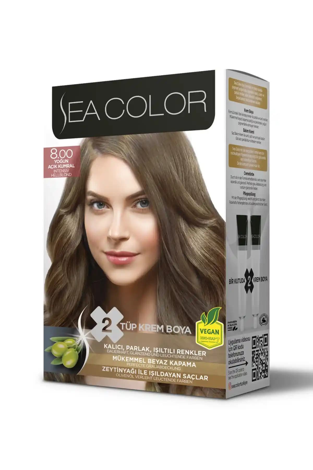 Sea Color 8.00 Yoğun Açık Kumral Set Boya Kalıcı ve Doğal Saç Renkleri için Uygun Bir Seçim