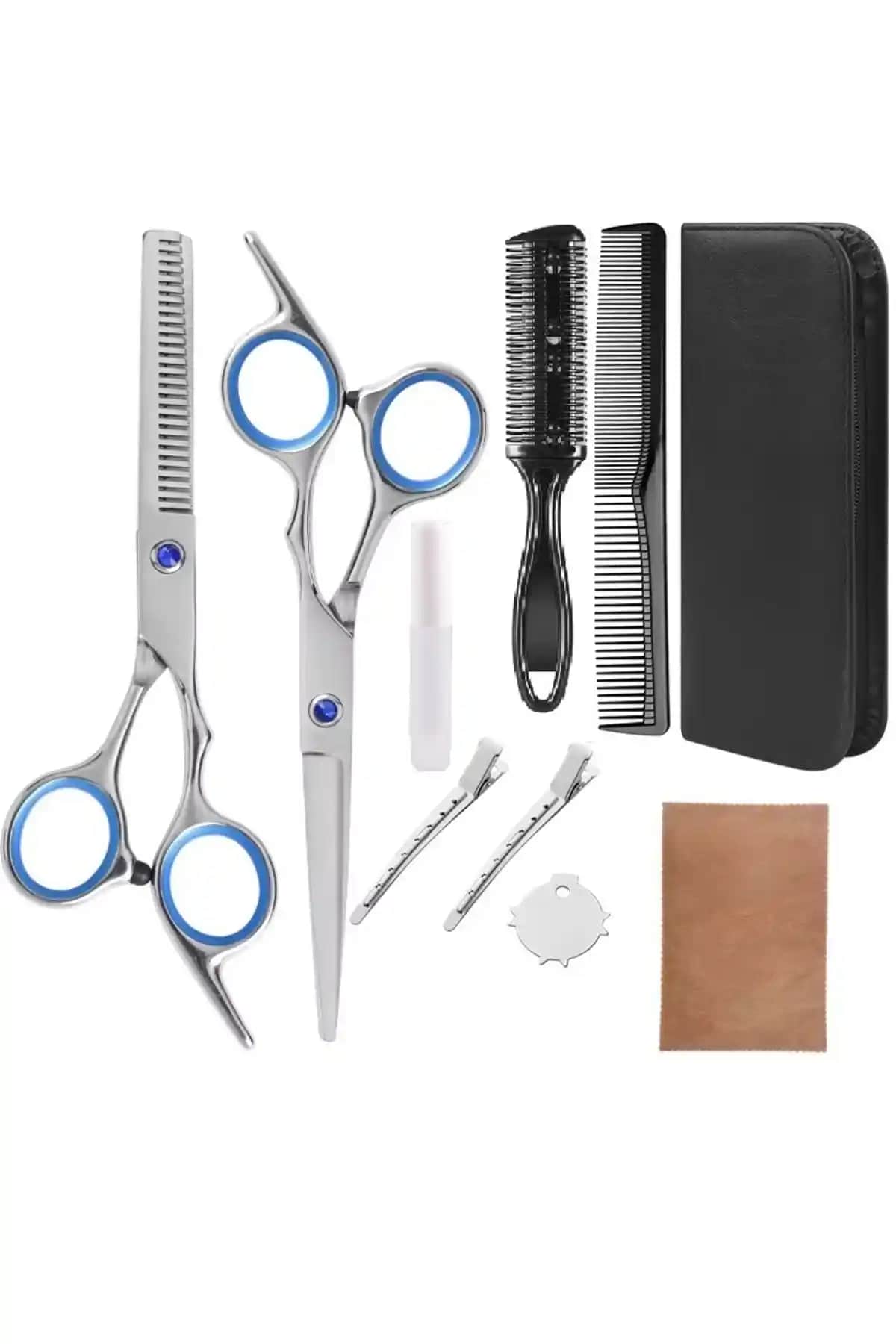 Valkyrie Profesyonel 9 Parça Saç Makas Seti - Dayanıklı ve Hassas Kesim İçin