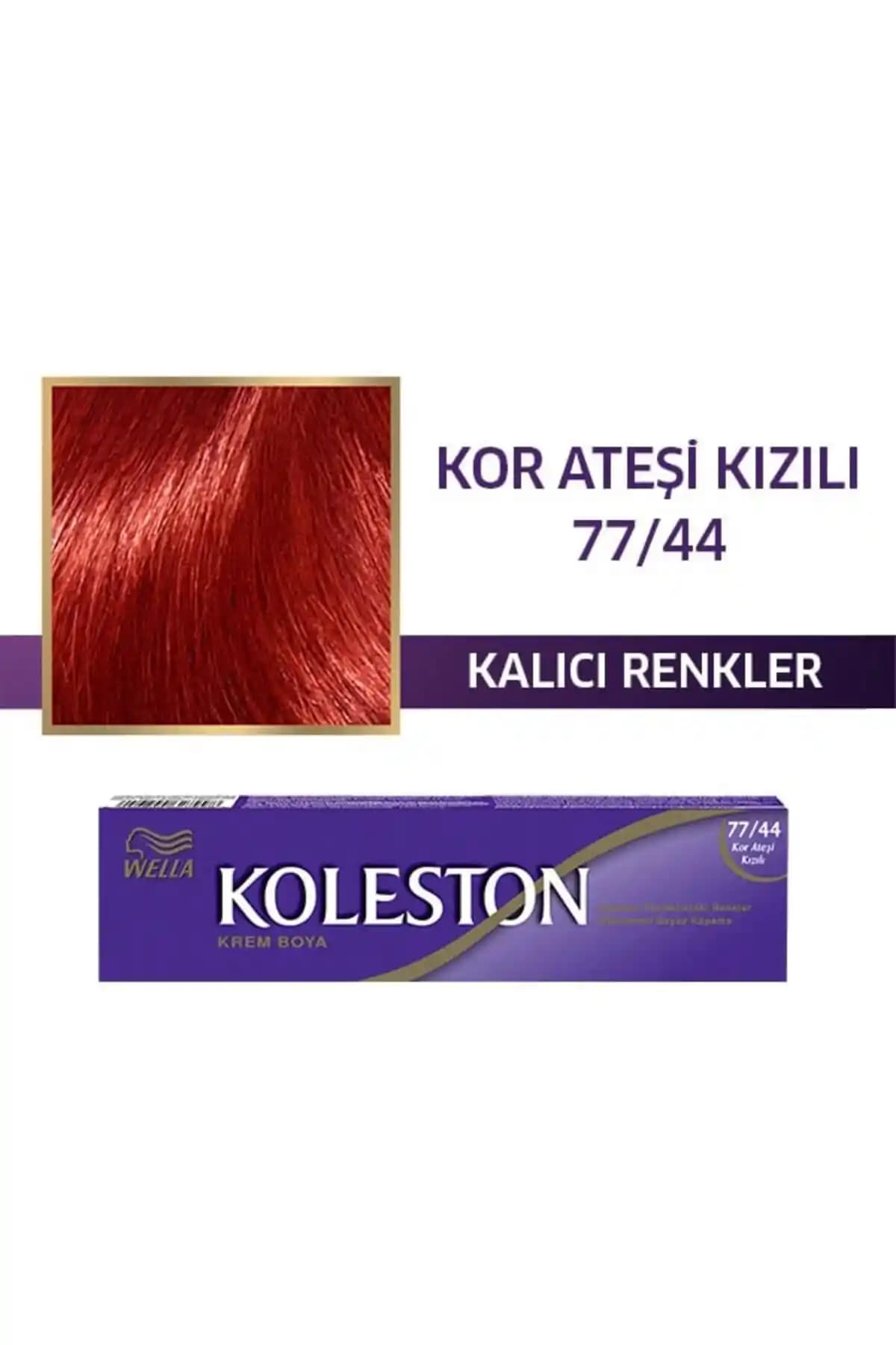 Wella Koleston Single Tüp Boya 77/44 Kor Ateşi Kızılı: Canlı ve Kalıcı Kızıl Saç Rengi Çözümü