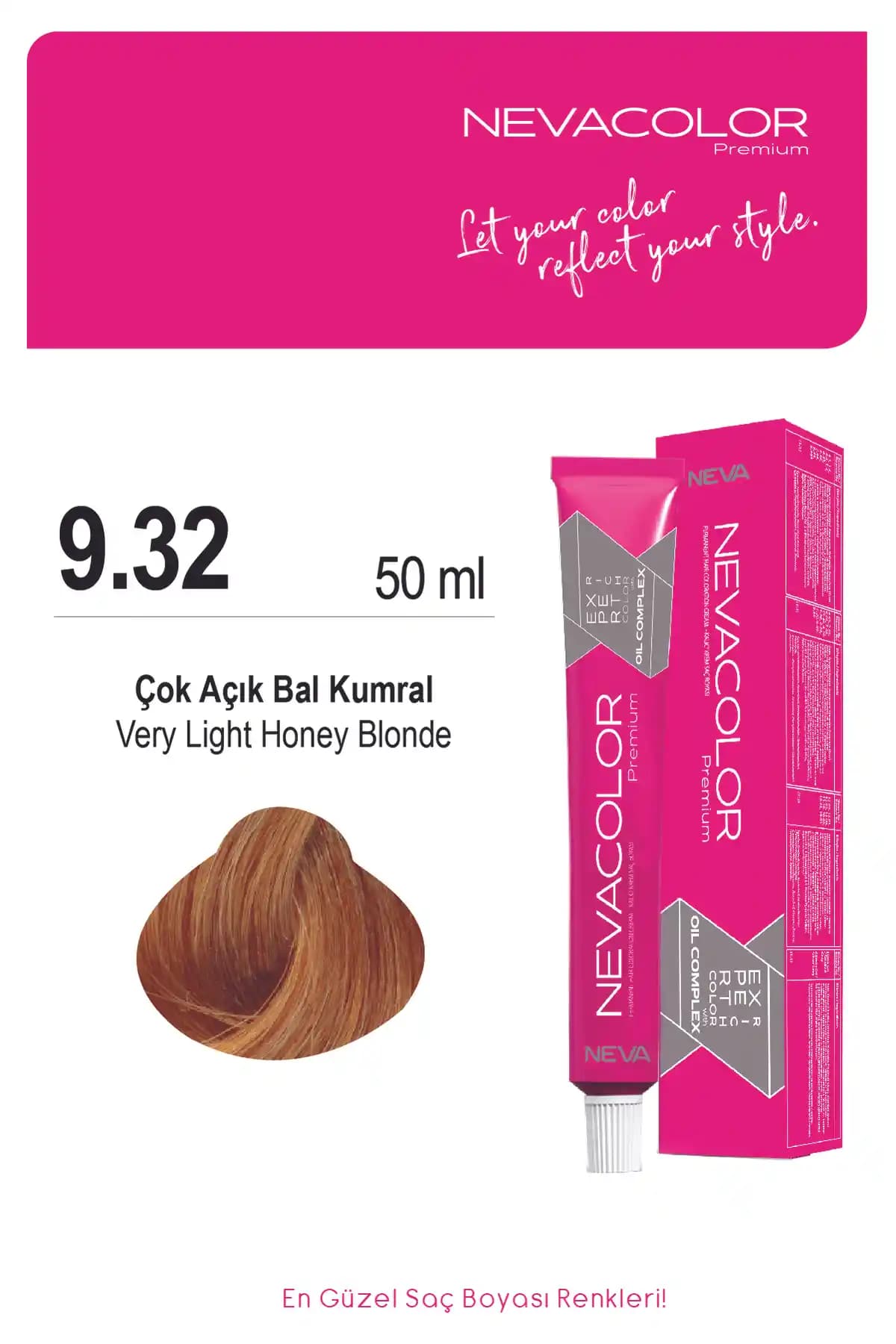 9.32 Saç Boyası: Doğal ve Parlak Altın Kahve Tonlarıyla Güzelliğinizi Yansıtın