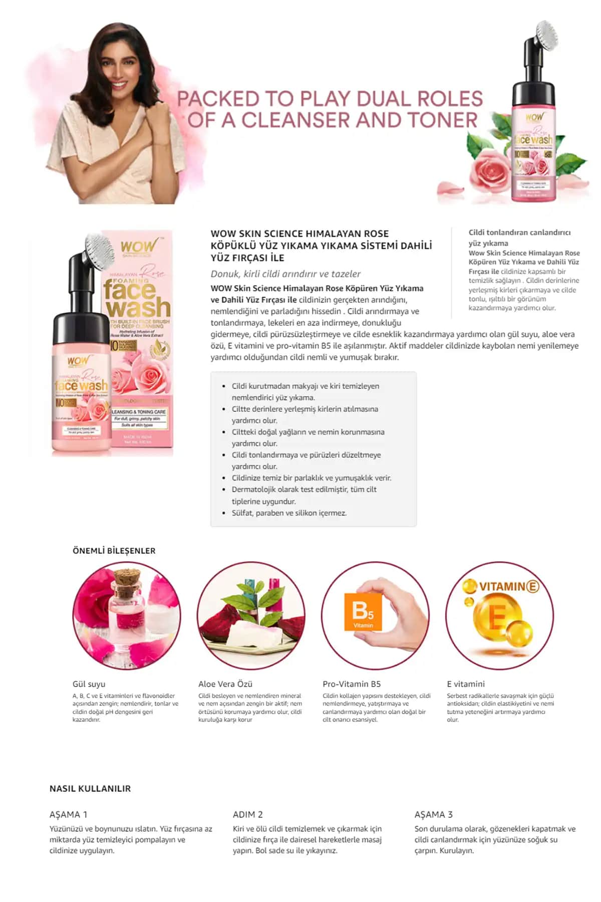 Himalaya Yüz Yıkama Köpüğü Doğal İçeriklerle Hassas Ciltler İçin Temizlik Çözümü