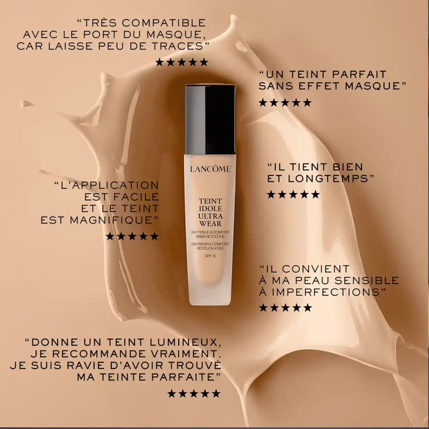 Lancôme Teint Idole Ultra Wear: 24 Saat Kalıcı, Doğal Mat Bitirişli Fondöten