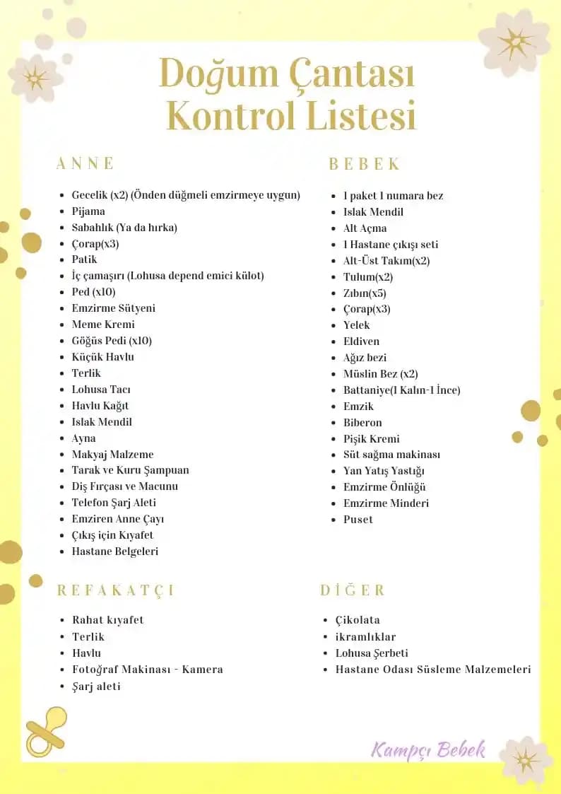 Bebek Doğum Çantası Hazırlama Rehberi En Güncel Liste ve İpuçları