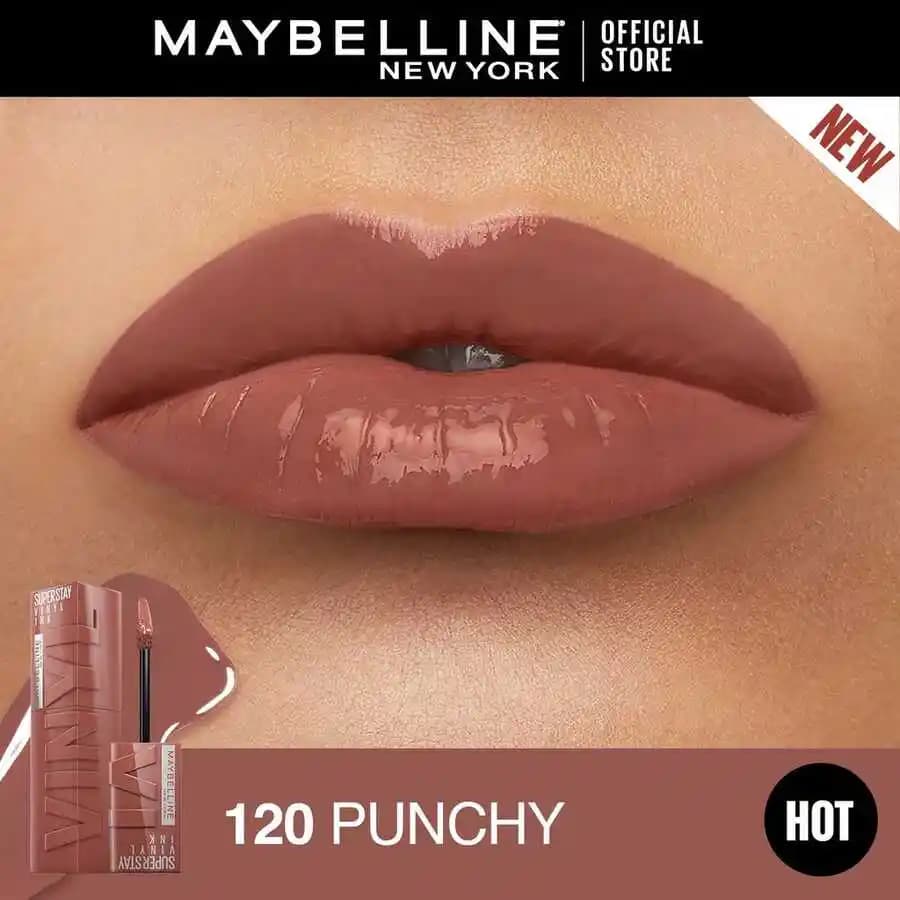 Maybelline 120 Punchy Likit Ruj: Uzun Süre Kalıcı ve Parlak Vinil Dudaklar İçin
