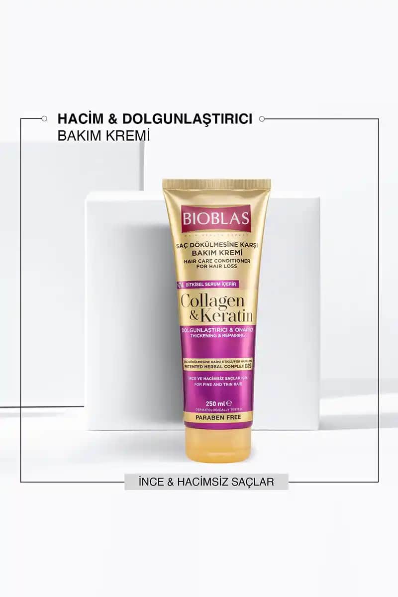 Bioblas Saç Kremi Kolajen ve Keratin İçeriğiyle Saç Sağlığını Güçlendirir ve Parlaklık Kazandırır
