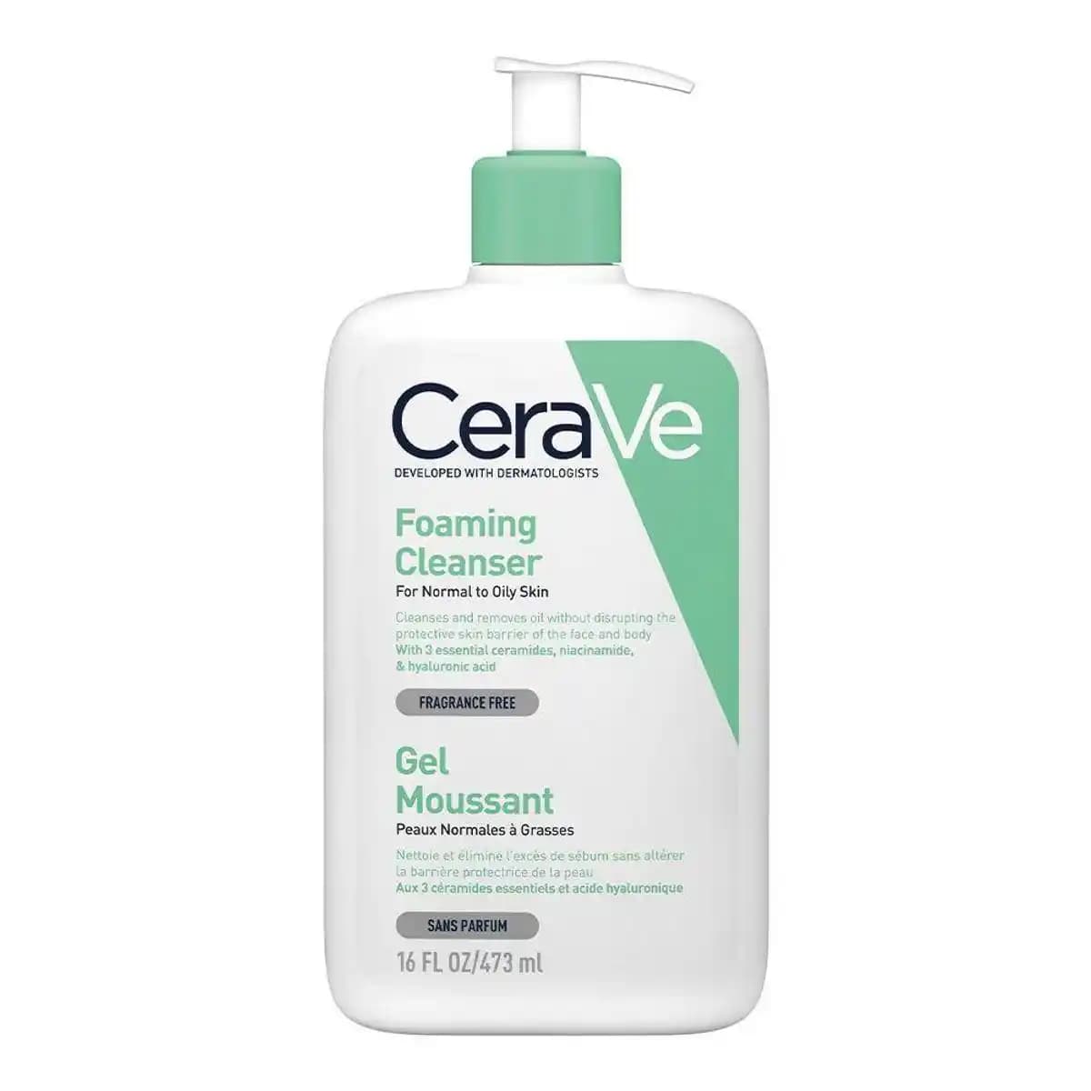 CeraVe Foaming Cleanser 473 ml: Yağlı ve Akne Eğilimli Ciltler İçin Derinlemesine Temizlik Çözümü