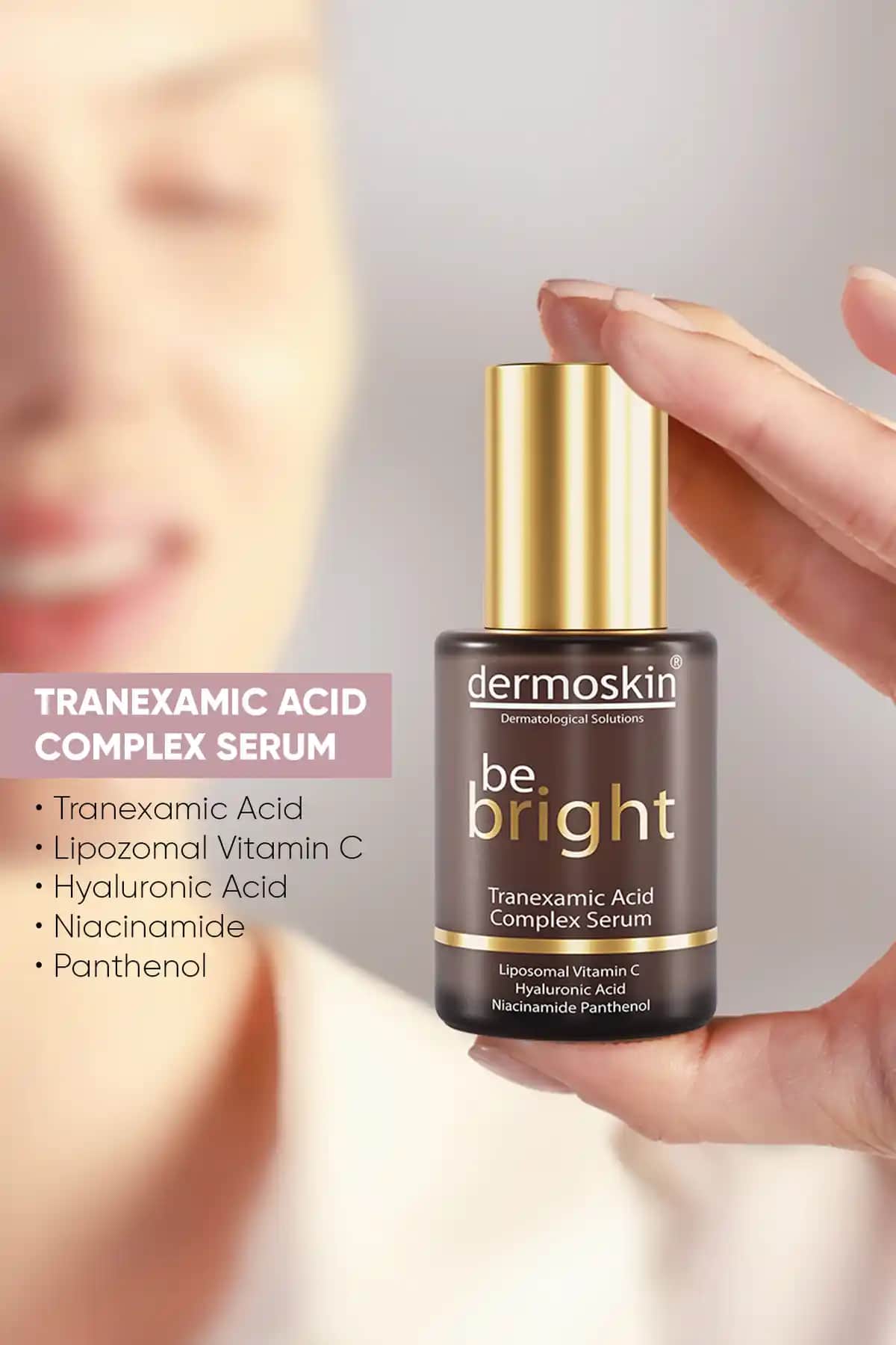 Dermoskin Be Bright Tranexamic Acid Complex Serum ile Cilt Tonunu Eşitleme ve Lekeleri Azaltma