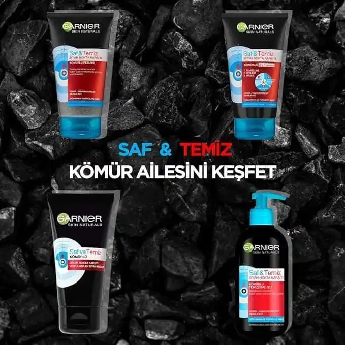 Garnier Kömürlü Yüz Temizleme Jeli: Derinlemesine Temizlik ve Gözenek Sıkılaştırıcı Çözüm