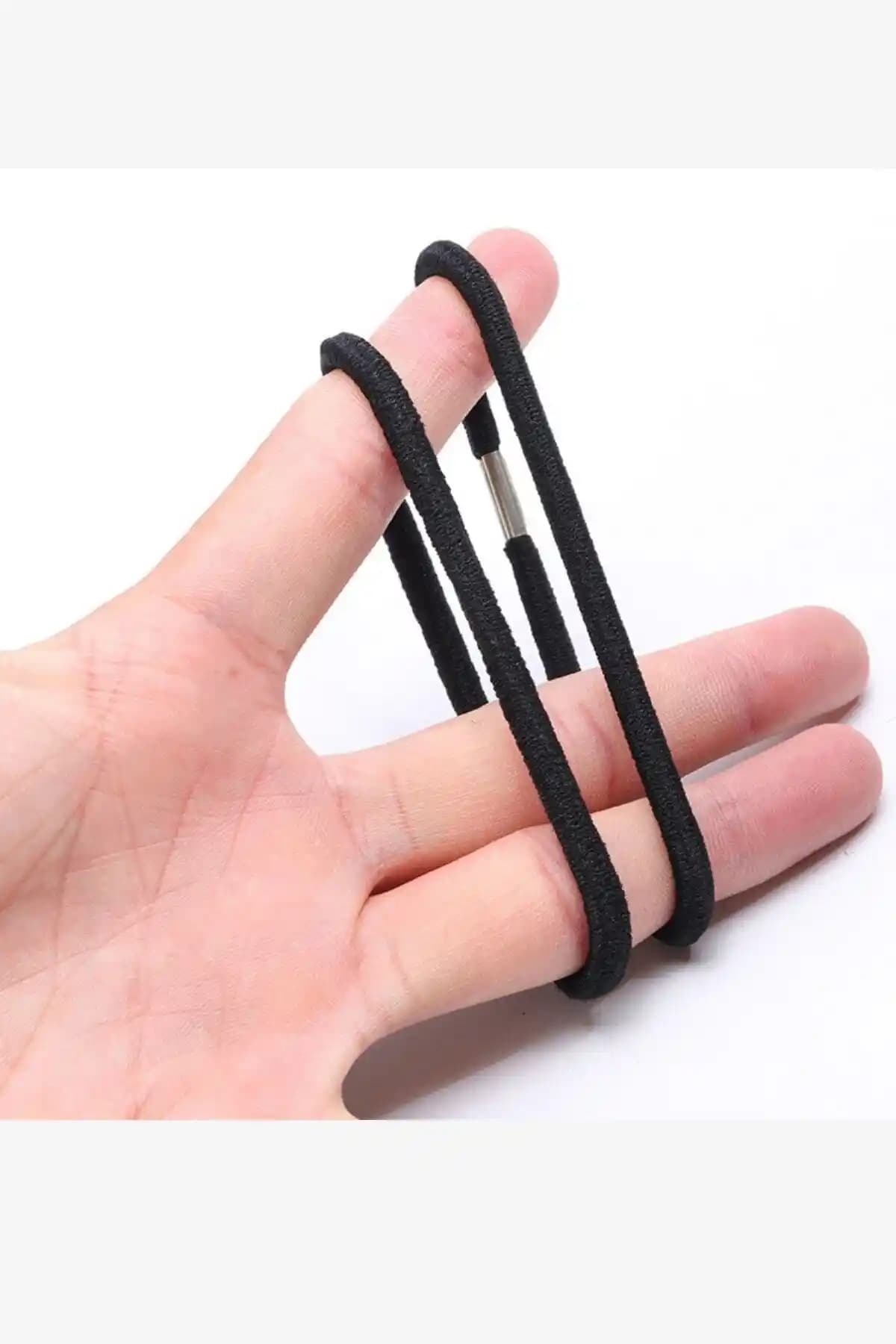 Alyeska Zımbalı Saç Lastiği Toka Seti, Siyah Düz Desen, 10 Adet ve Günlük Kullanıma Uygun