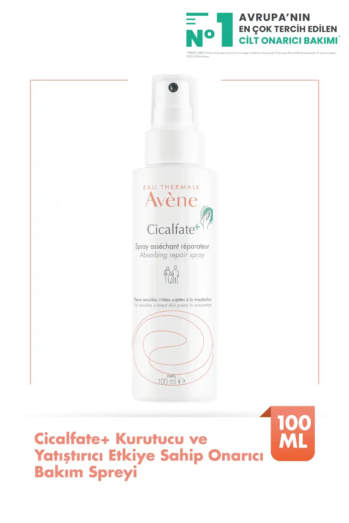 Avène Cicalfate+ Sprey ile Hassas Ciltler için Onarıcı ve Yatıştırıcı Kurutucu Bakım 100 ml