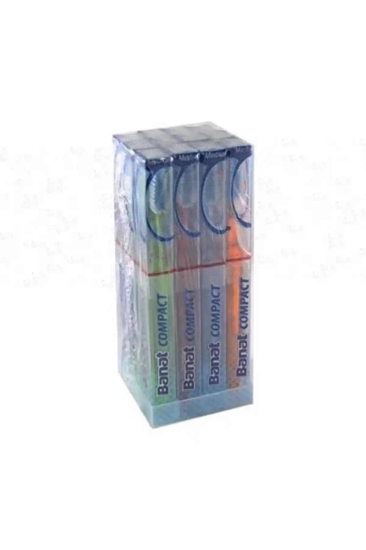 Banat Compact Diş Fırçası – Orta Sertlik, 12 Adet Set, Türkiye Menşeli Beyazlatmaya Odaklı