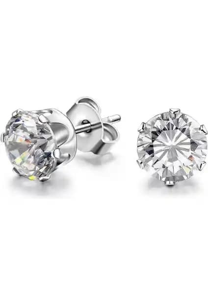 Chavin ai09-6mm: Tek Zirkon Taşlı 316L Paslanmaz Çelik Uniseks Küpe — Zarif Minimal Tasarım