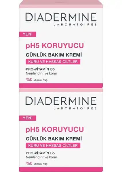 Diadermine Nemlendirici Bakım Kremi: Kuru Hassas Ciltler İçin Hızlı Emilimli 2x50 ml