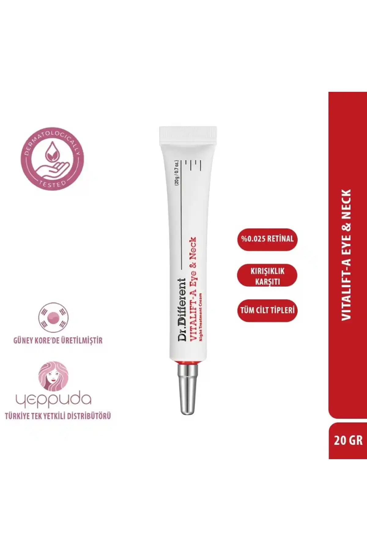 Dr.Different Vitalift-a Göz ve Boyun Kremi: Retinol İçeren Yaşlanma Karşıtı Özellikler