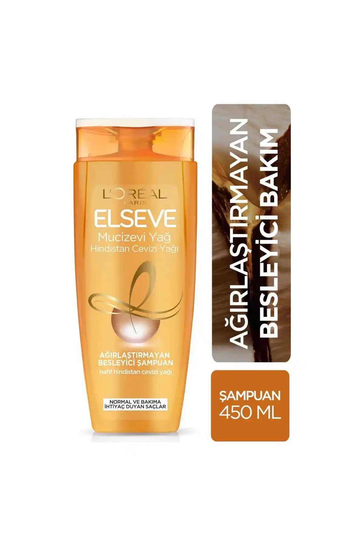 Elseve L’Oréal Paris Mucizevi Hindistan Cevizi Yağı Şampuanı – Sülfatsız Temizleme, 450 ml