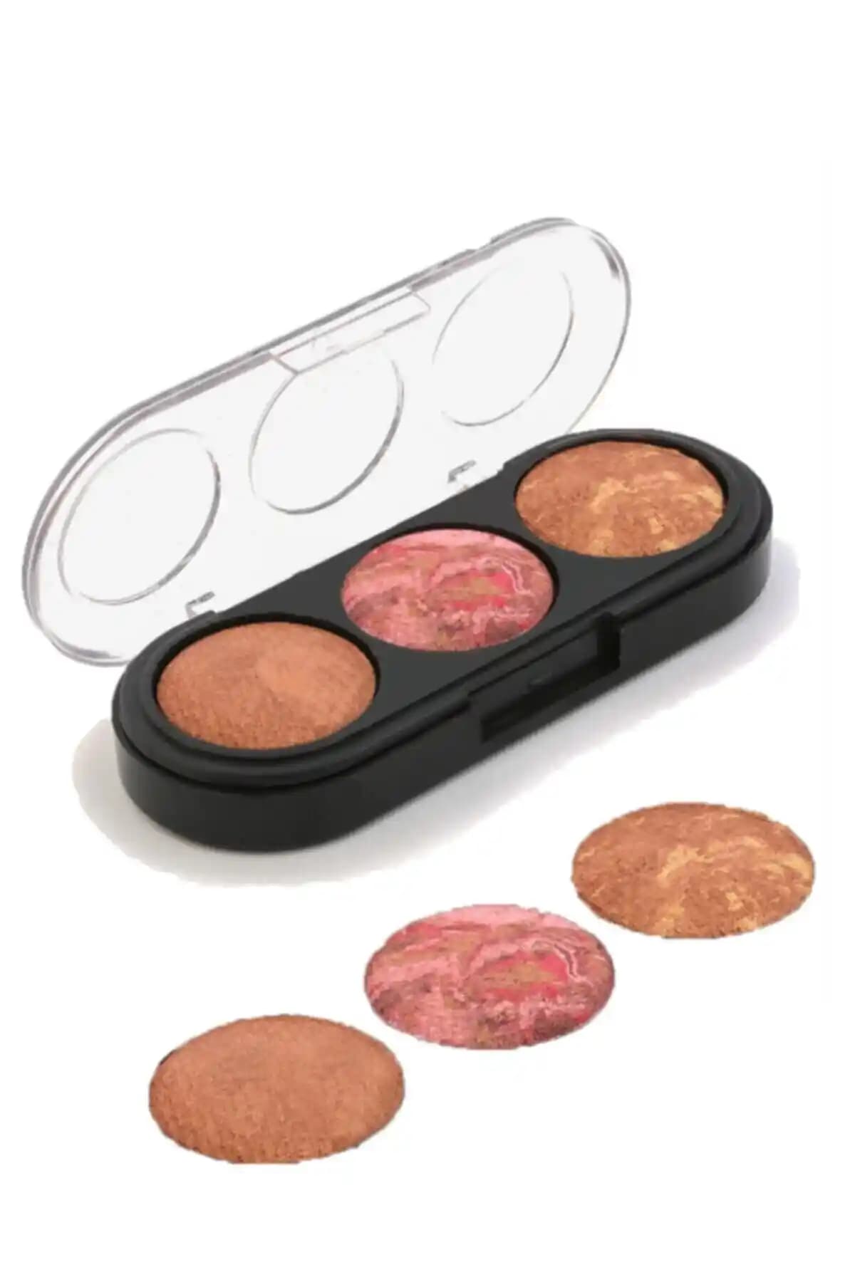 EZF Profesyonel 3’lü Terracotta Allık – Kahverengi tonlarında Işıltılı Doğal Görünüm