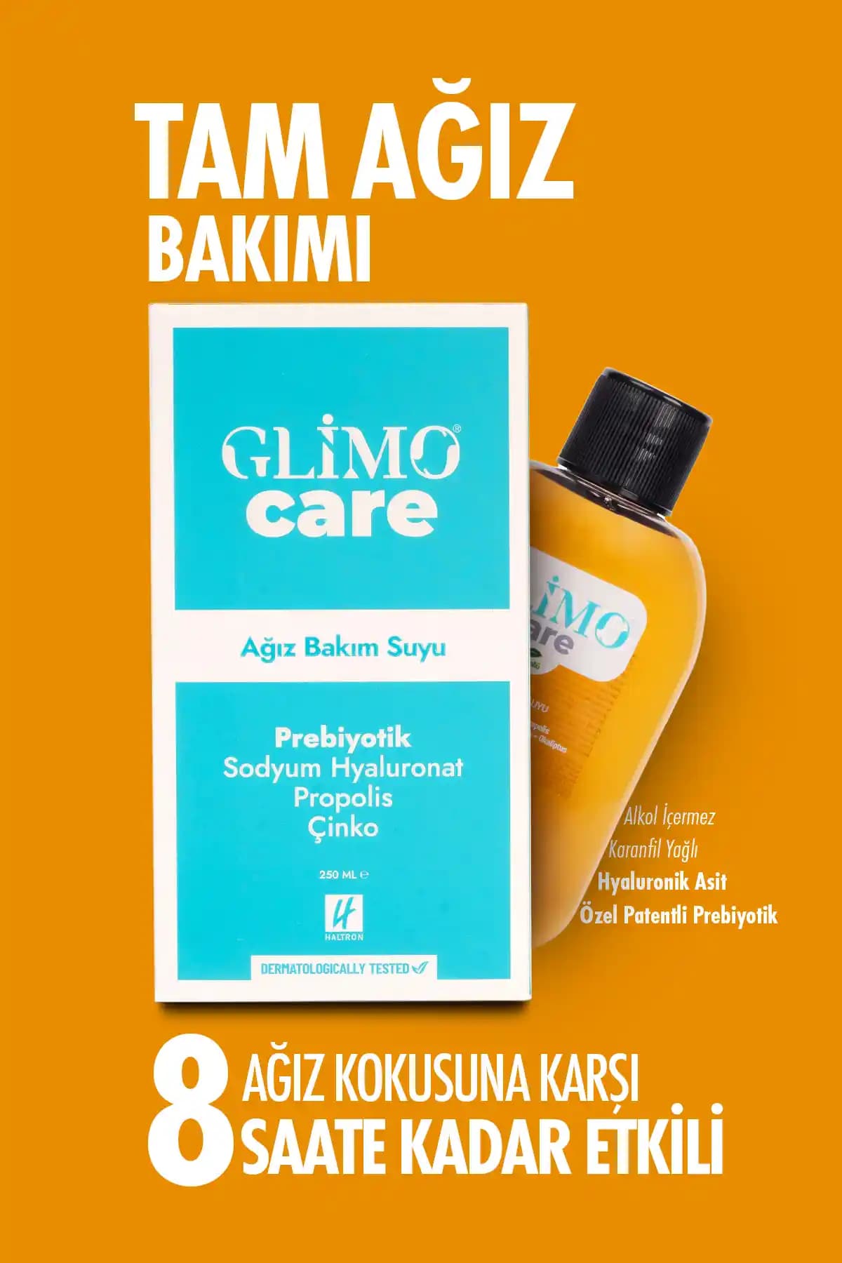 Glimo Care Doğal Alkolsüz Ağız Bakım Suyu: Tam Koruma ve Bitkisel Destek Prebiyotikler ile
