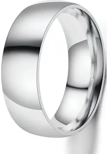 Günlük kullanıma uygun, dayanıklı bombeli çelik alyans yüzük ile konfor ve zarafeti sunar