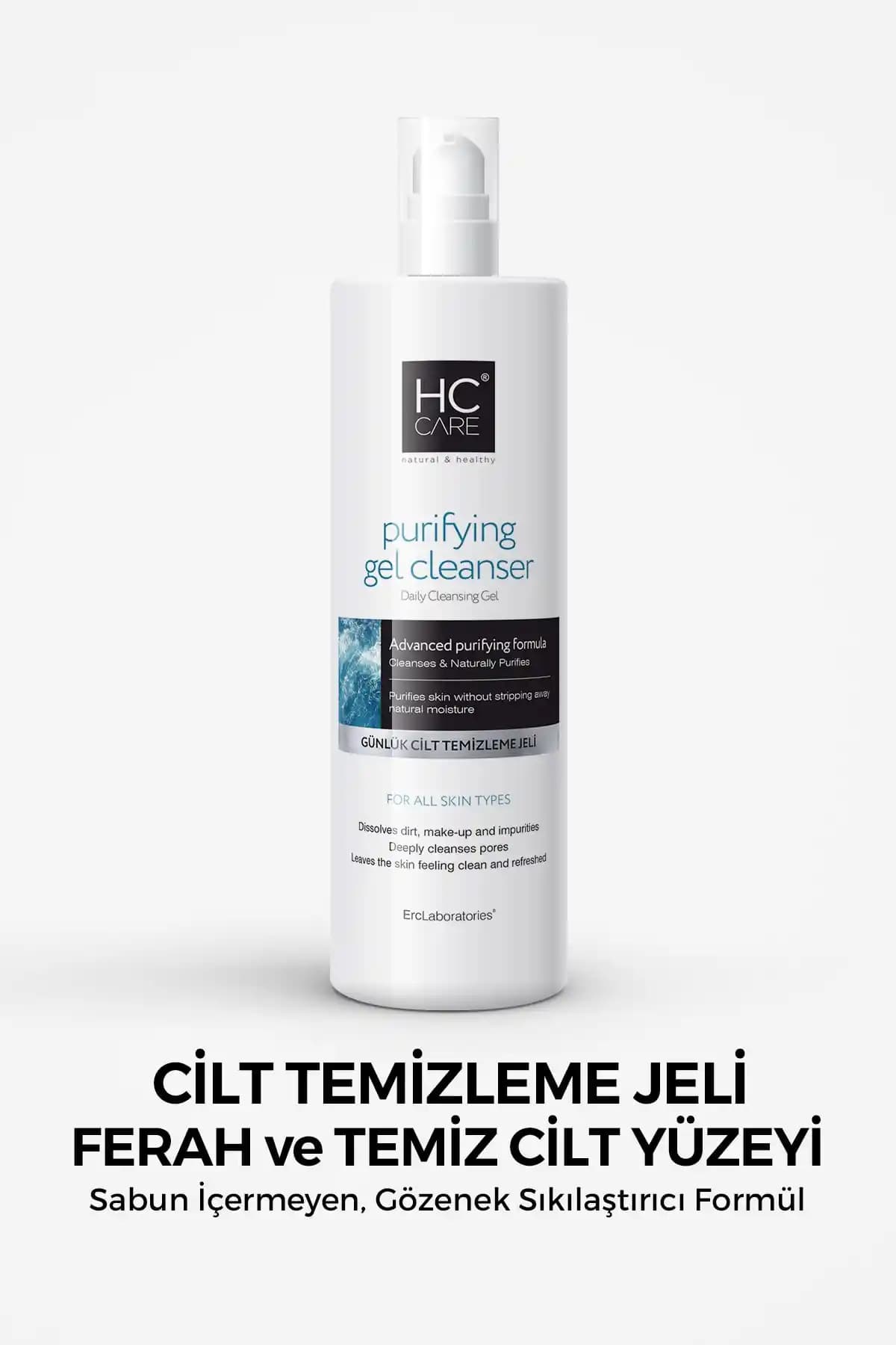 HC Care Cilt Temizleme Jeli: Nazik sabunsuz temizleme, cilt tipleri ve C vitamini desteği