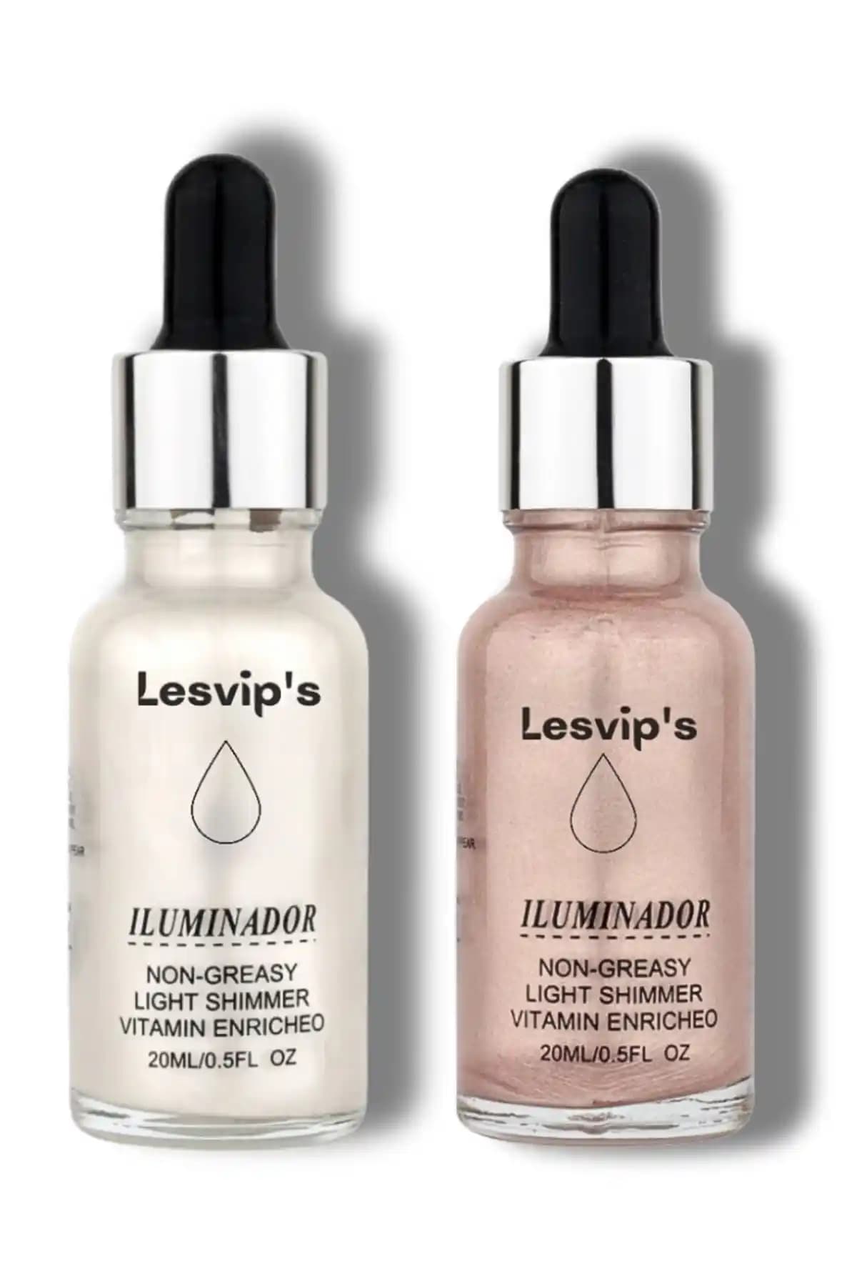 Lesvip Likit Sıvı Aydınlatıcı: Yüz ve Vücut için Kremsi, Çok Renkli Işıltı Seti