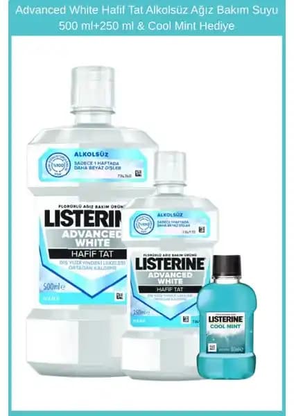 Listerine Advanced White ve Coolmint: Hacimler, faydalar ve kullanıcı geri bildirimleri