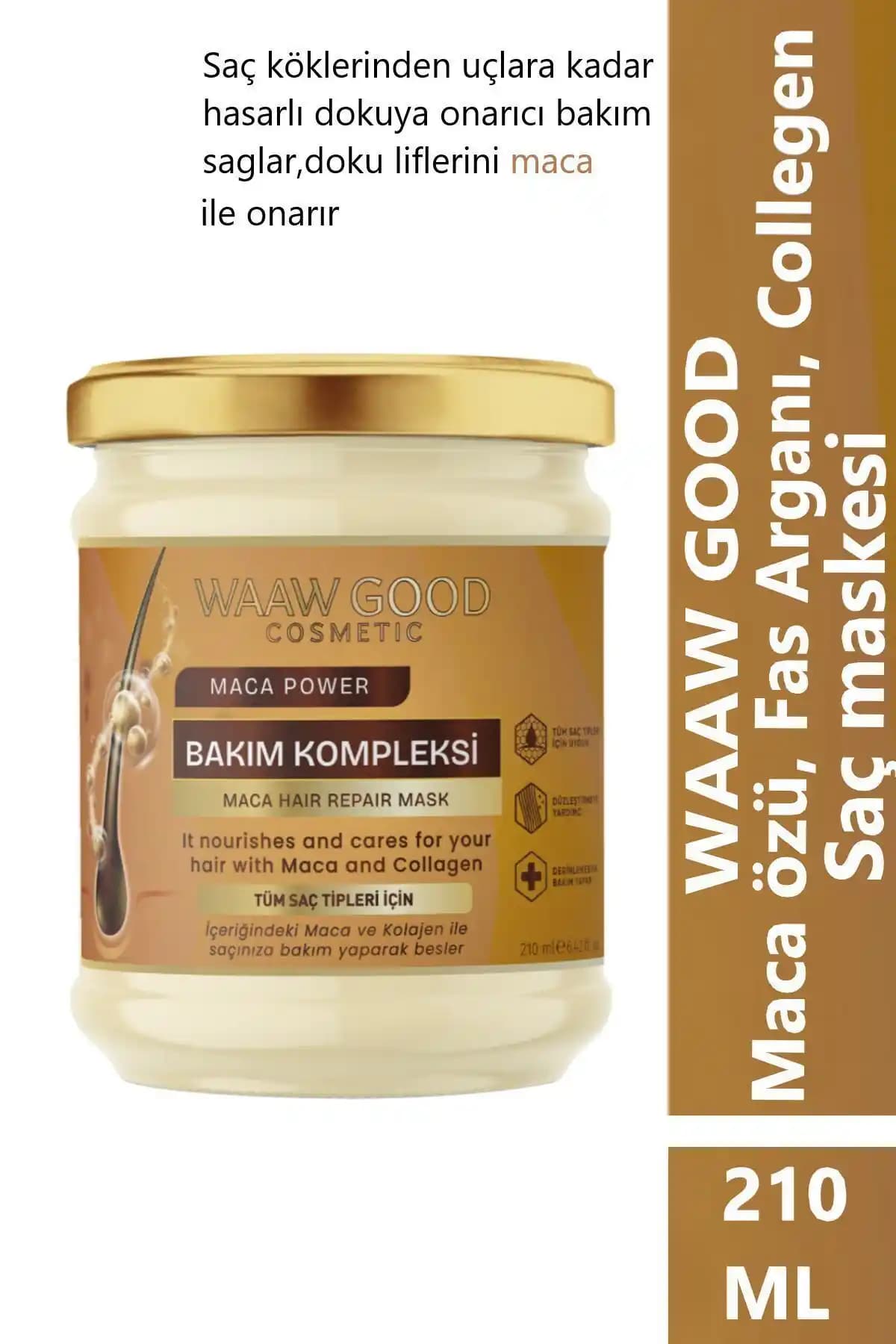 Maca özü ve fas arganlı saç maskesi: kökten uca derin besleme ve parlaklık vaadi, etkili sonuçlar.