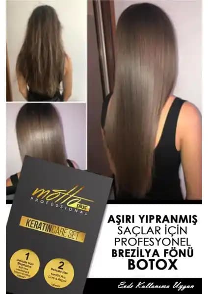 Motto Plus Profesyonel Brezilya Fönü ve Keratin 2'li Bakım Seti: Parlak ve Yumuşak Saçlar