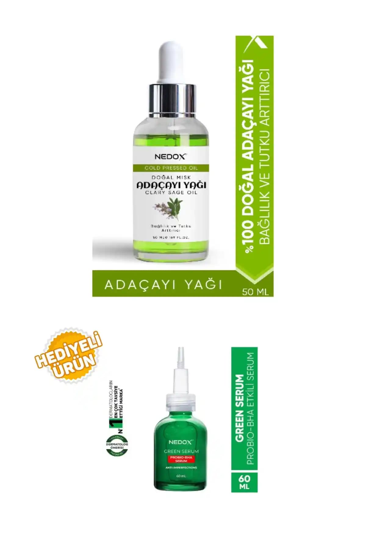 NEDOX Misk Adaçayı Yağı 50 ml – %100 Doğal Esansiyel Yağ, Cilt Bakımı ve Aromaterapi