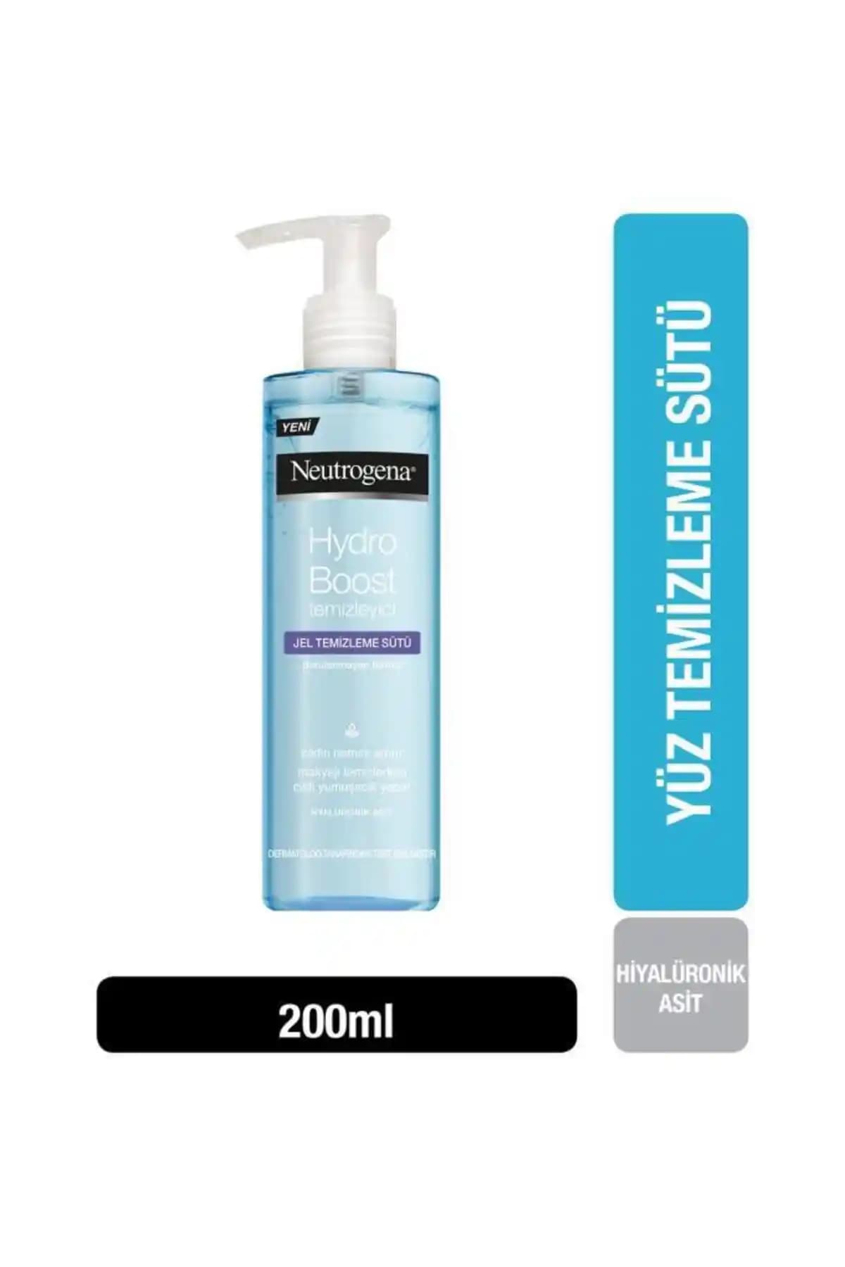Neutrogena Hydro Boost Jel Temizleme Sütü: Hyaluronik Asitli Yağsız Temizleme
