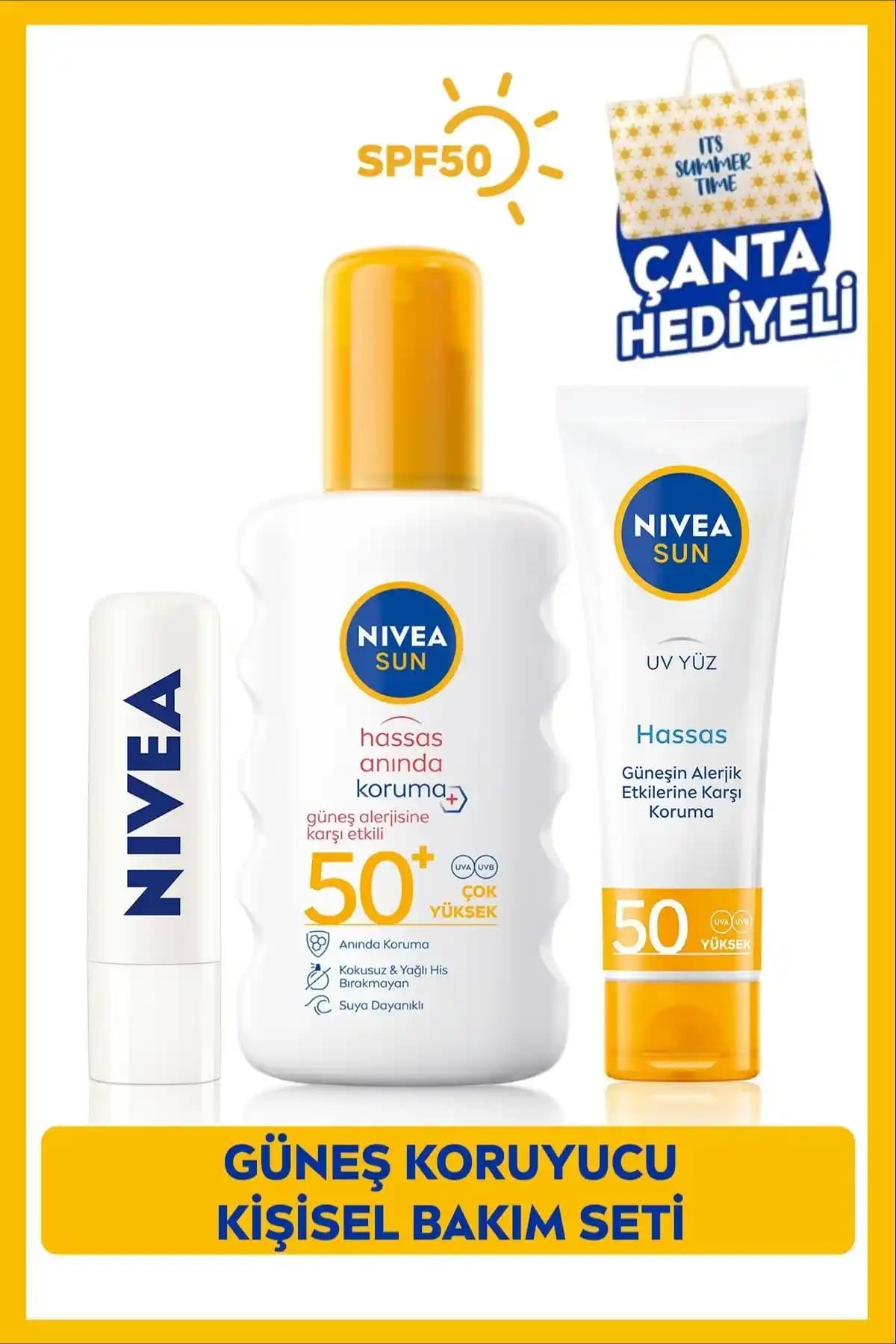NIVEA Sun SPF50 Hassas Güneş Koruyucu Sprey ve Yan Ürünler: Kapsamlı İnceleme