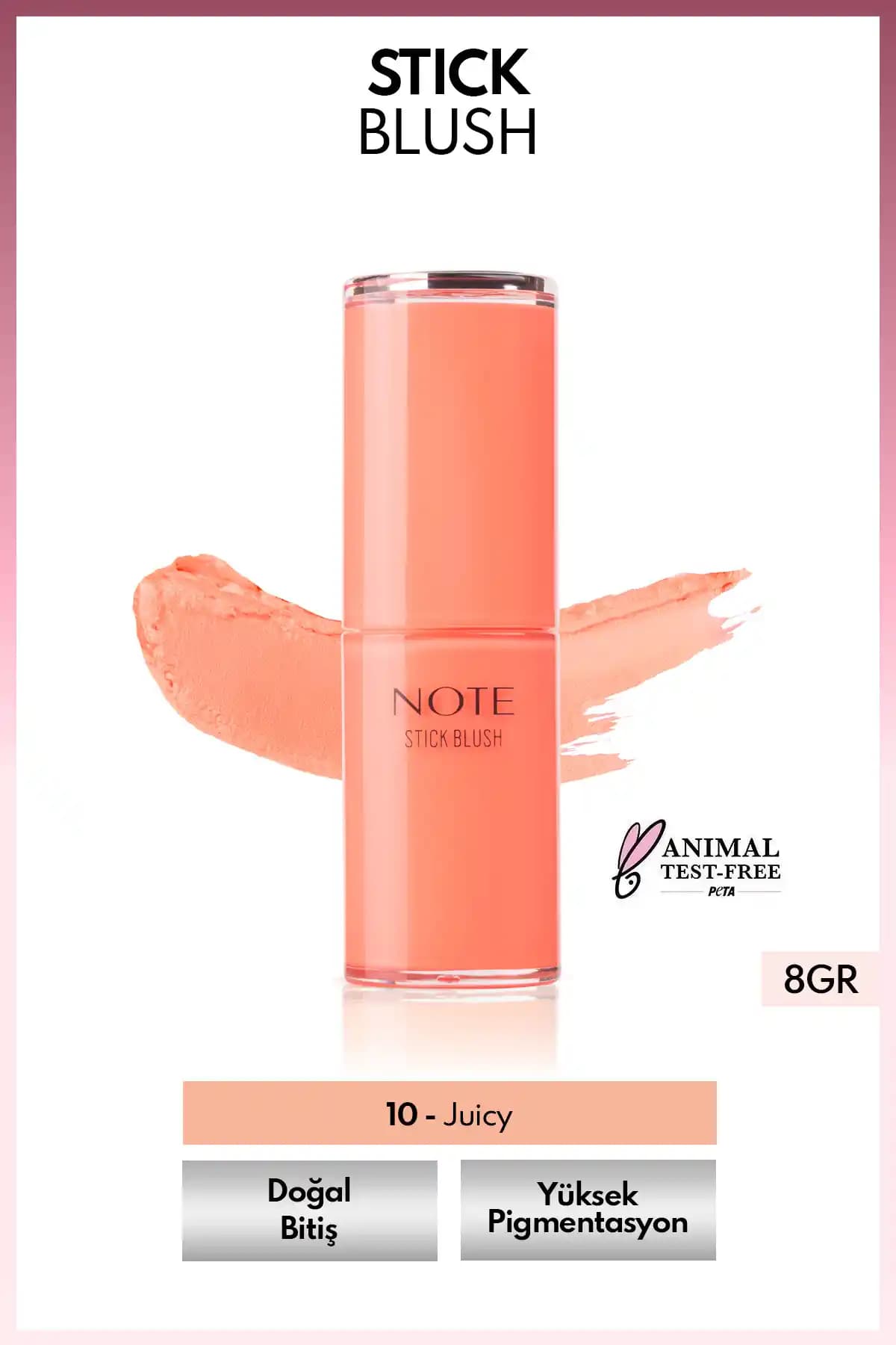 Note Cosmetics Stick Blush: Nemlendirici Işıltılı Turuncu Tonlarda Yumuşak Dokulu Stick Allık