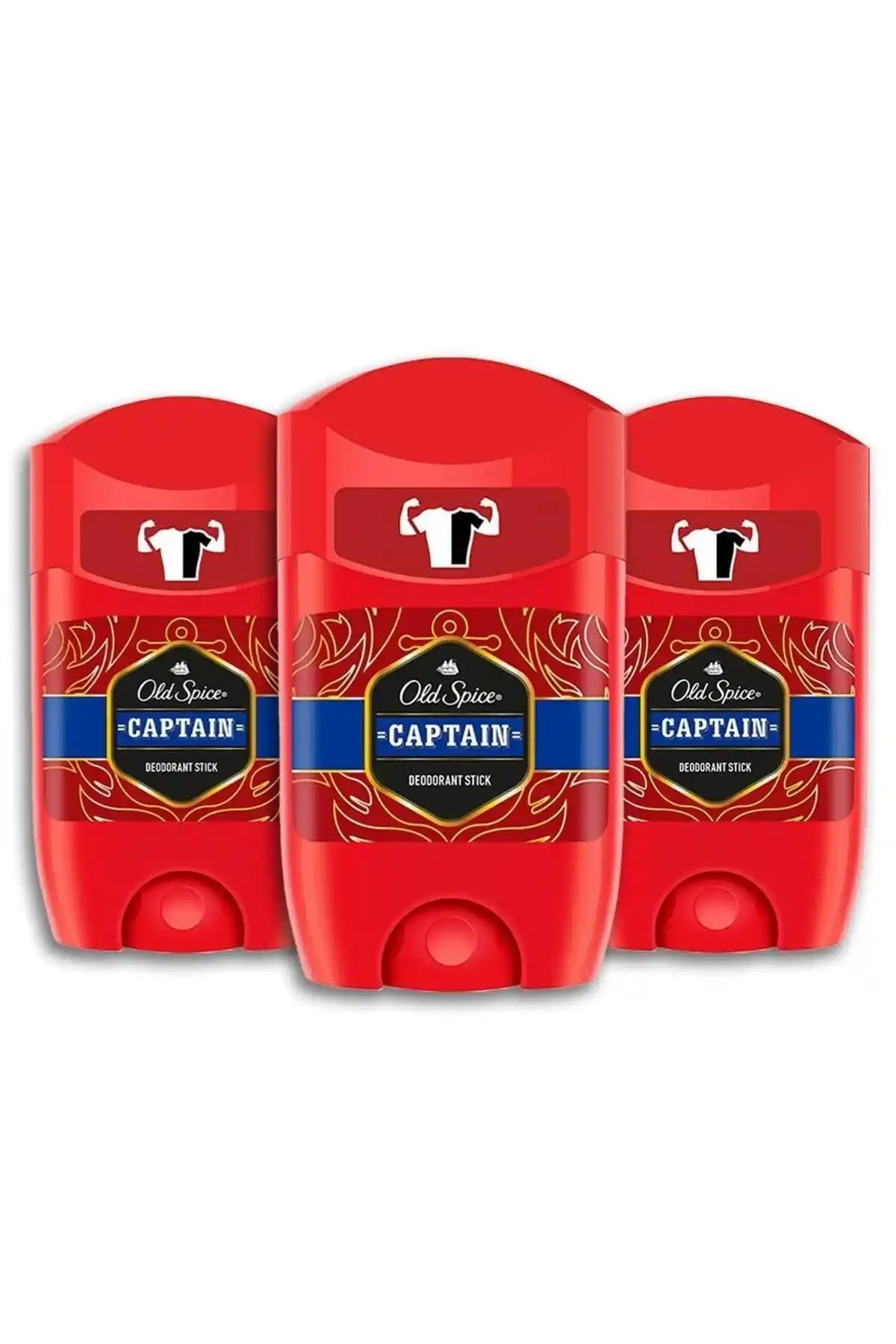 Old Spice Captain Deodorant Stick Seti – 3 Adet, 50 ml, Deniz Esintili Kalıcılık