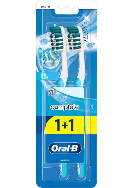 Oral-B Complete Ekstra Uzun Kıllar 40 Orta Sertlik 1+1 Paket: Derin Temizlik
