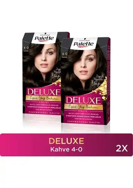 Palette Deluxe Saç Boyası 4-0 Kahve X2 Adet: Krem Formülü ve Mikro Yağlarla Kalıcı Kahve