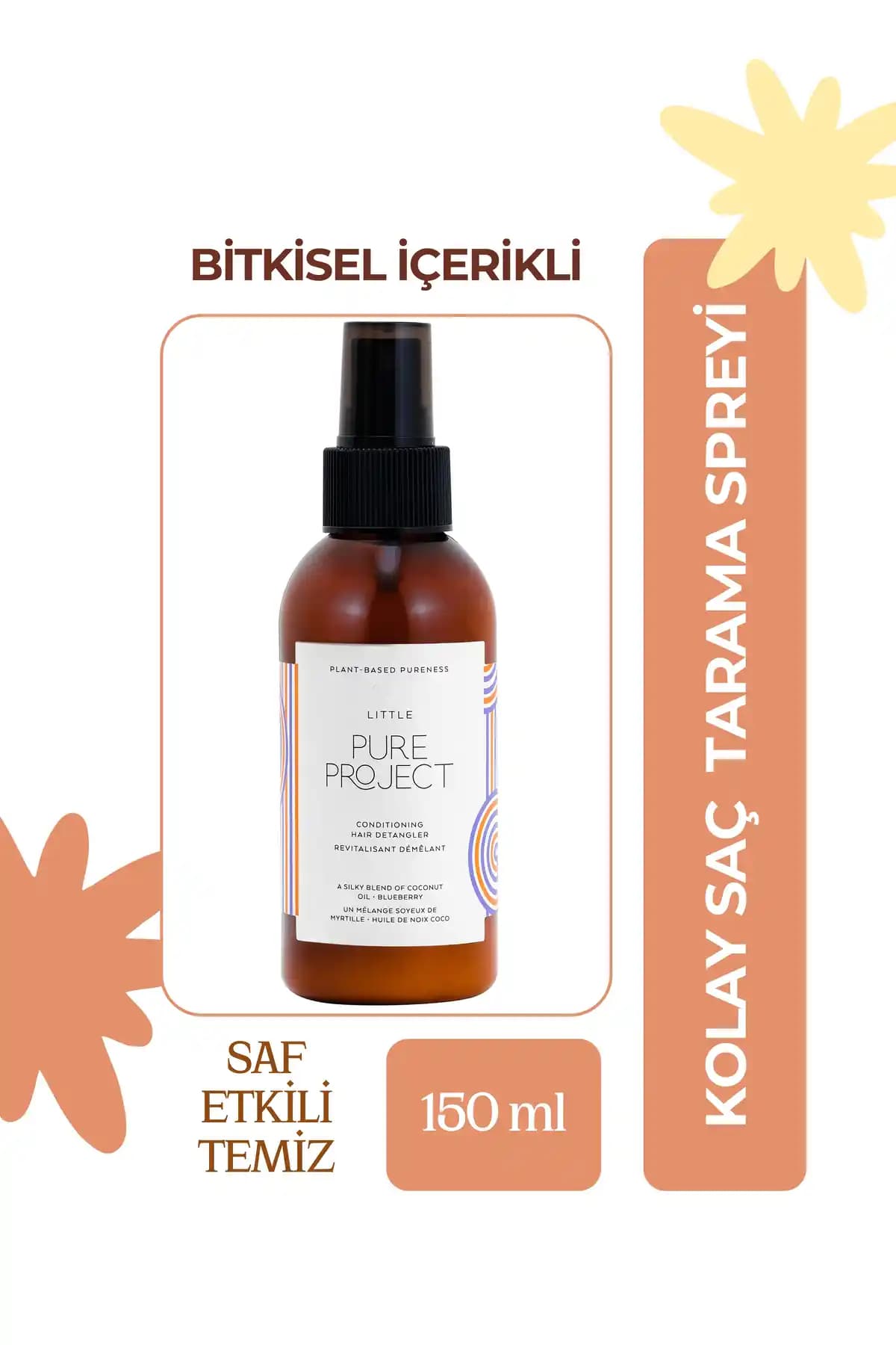 Pure Project Bitkisel Hacim Veren Saç Spreyi: Doğal Doku ve Isı/Güneş Koruması